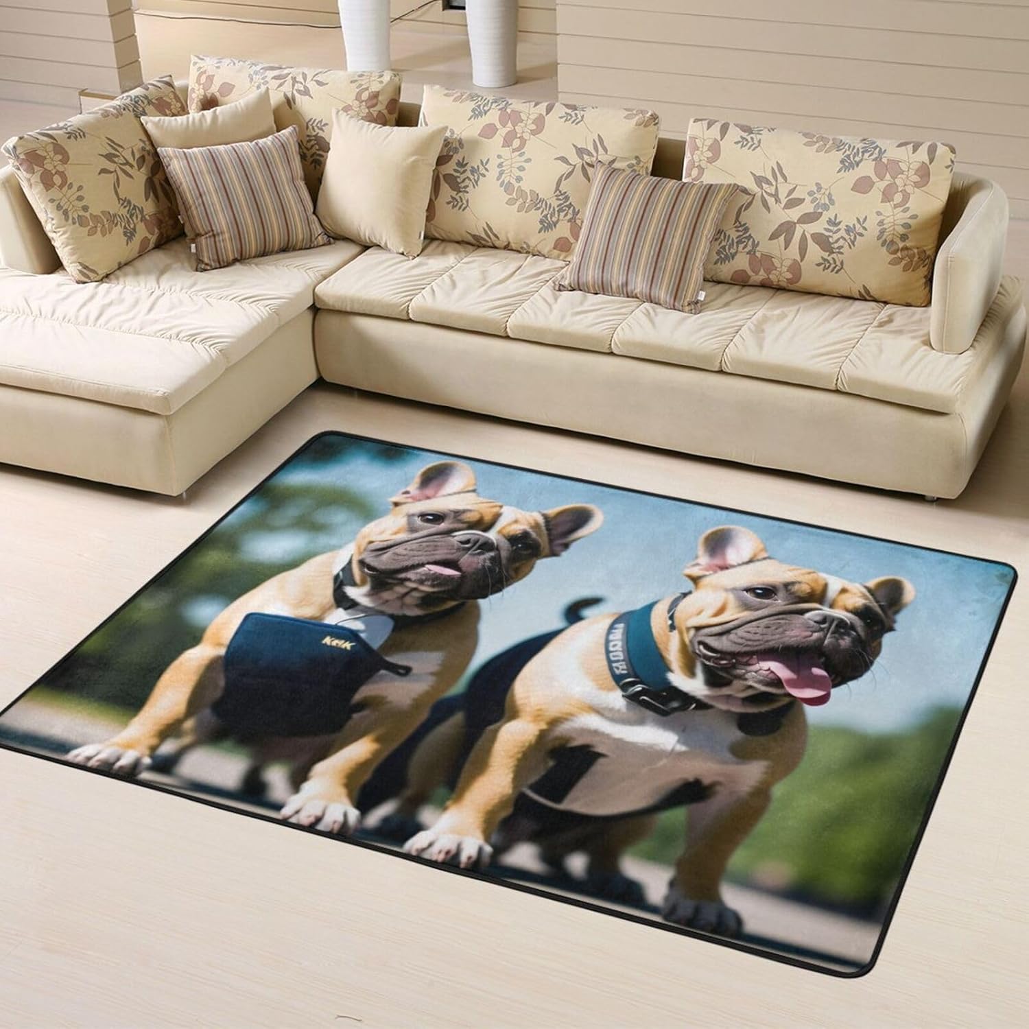 French Bulldog Meow Meow French Bulldog French Bulldog Flannel Floor Mat