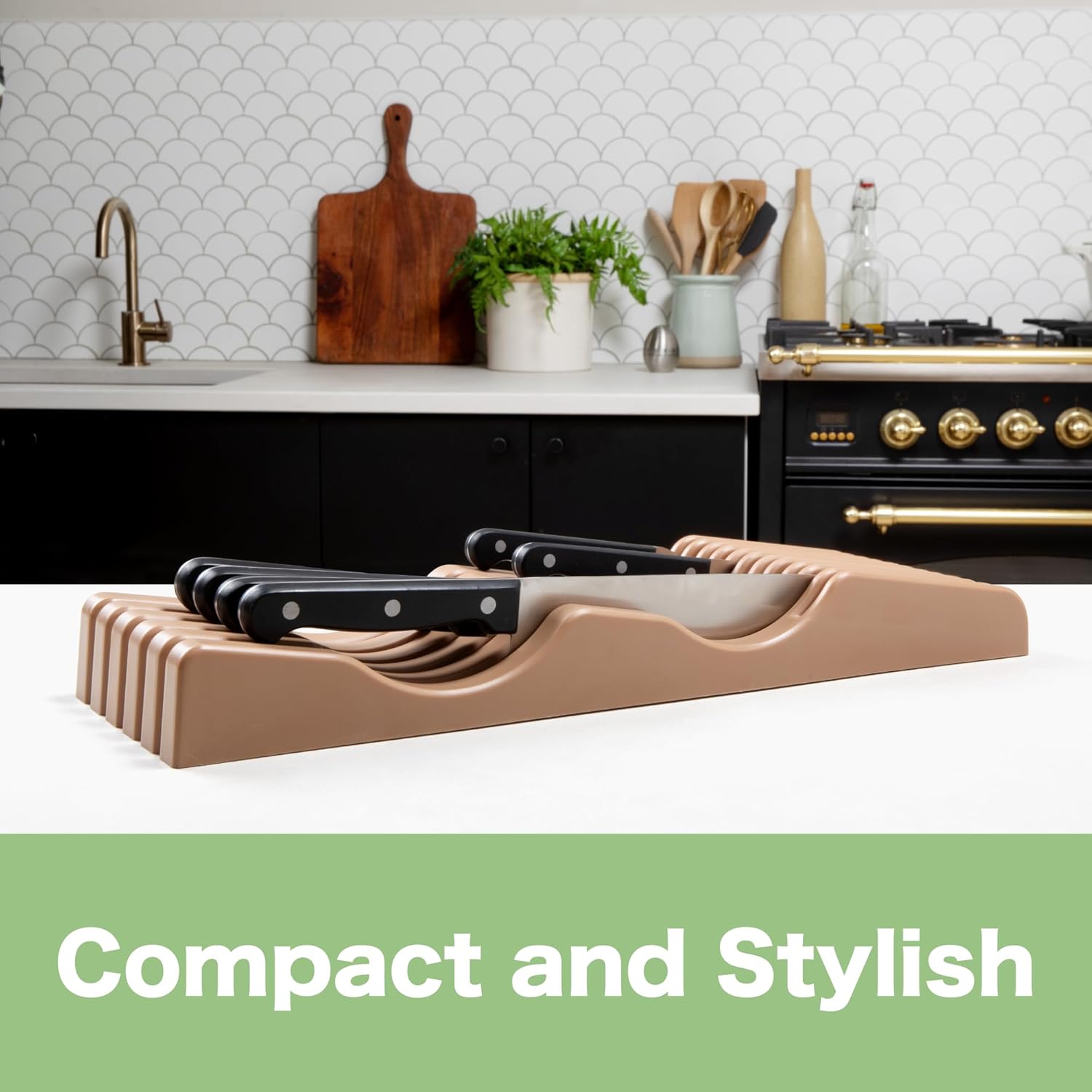 Space-Saving 11-Slot Knife Organizer for Kitchen Drawers