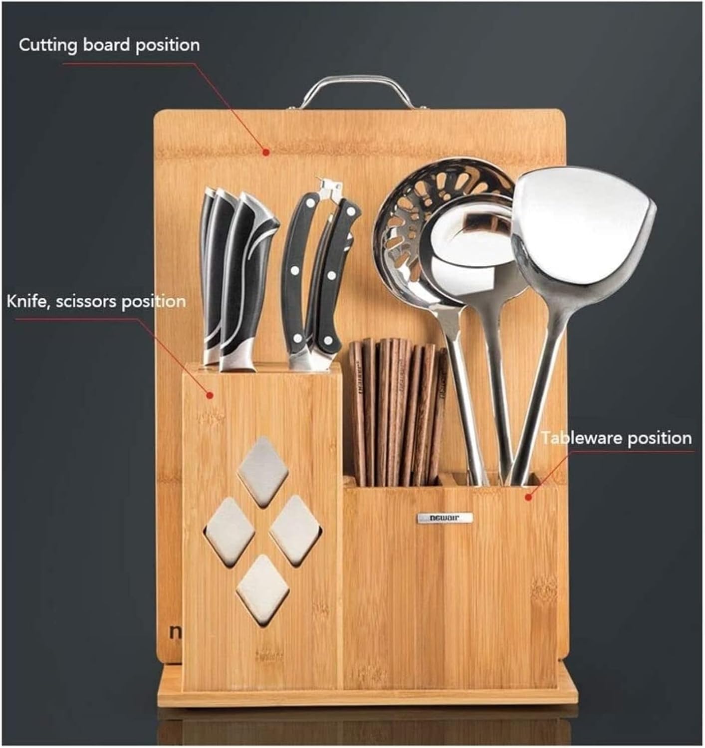 Bamboo Kitchen Knife Holder for Counter