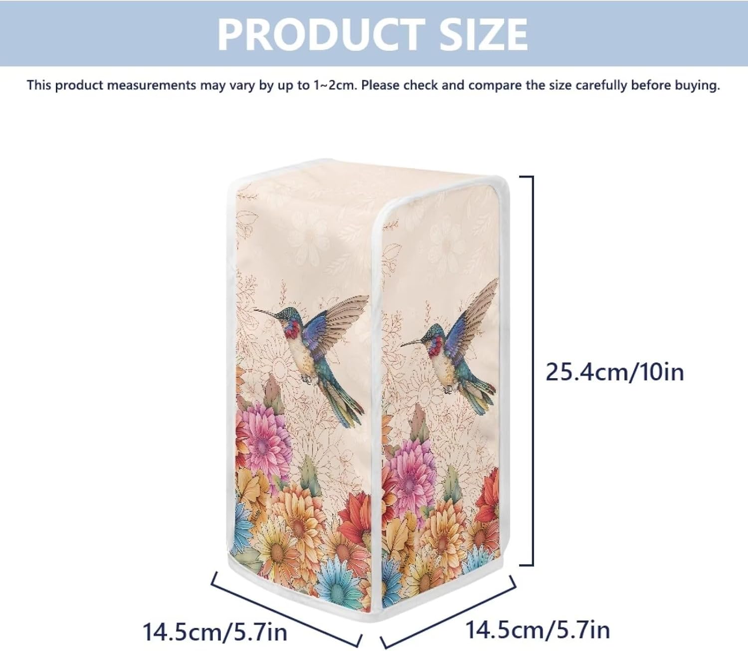Travel-Friendly Floral Can Opener Cover 10x57x525inch Wire-Free Stain Resistant Design