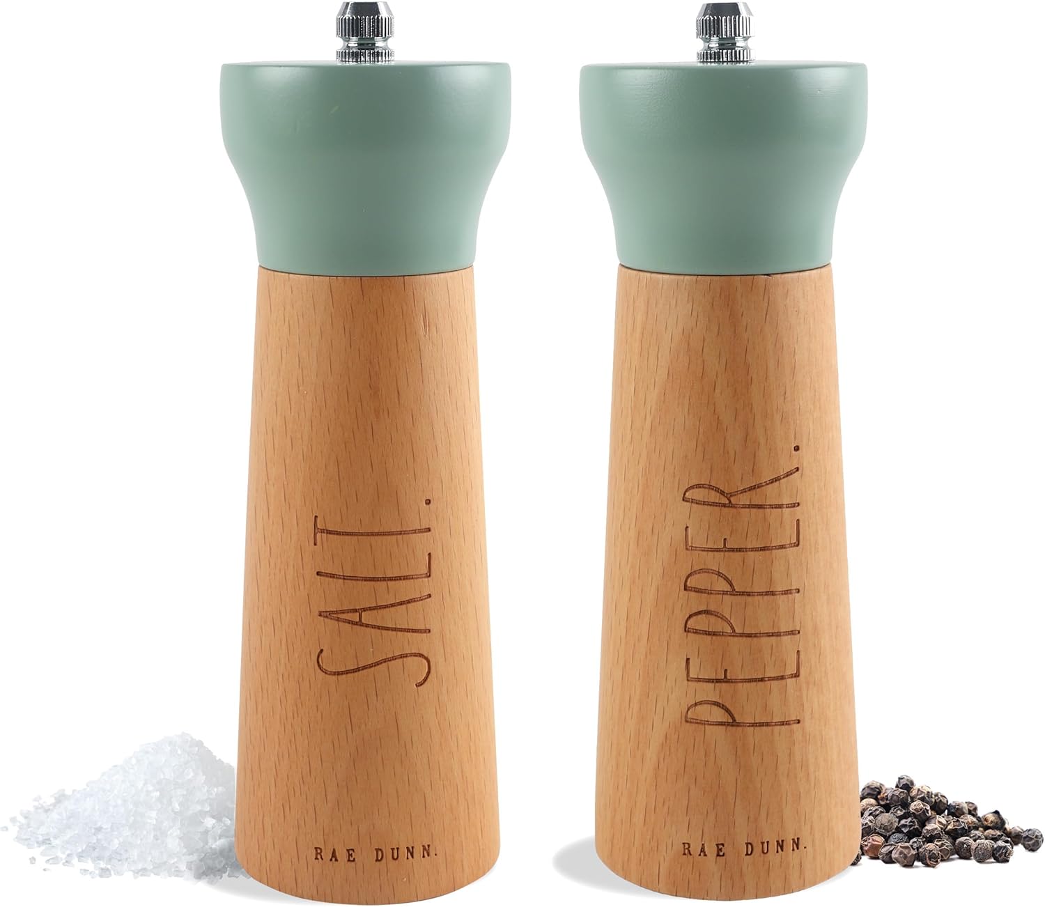Bamboo Salt Pepper Grinder Set