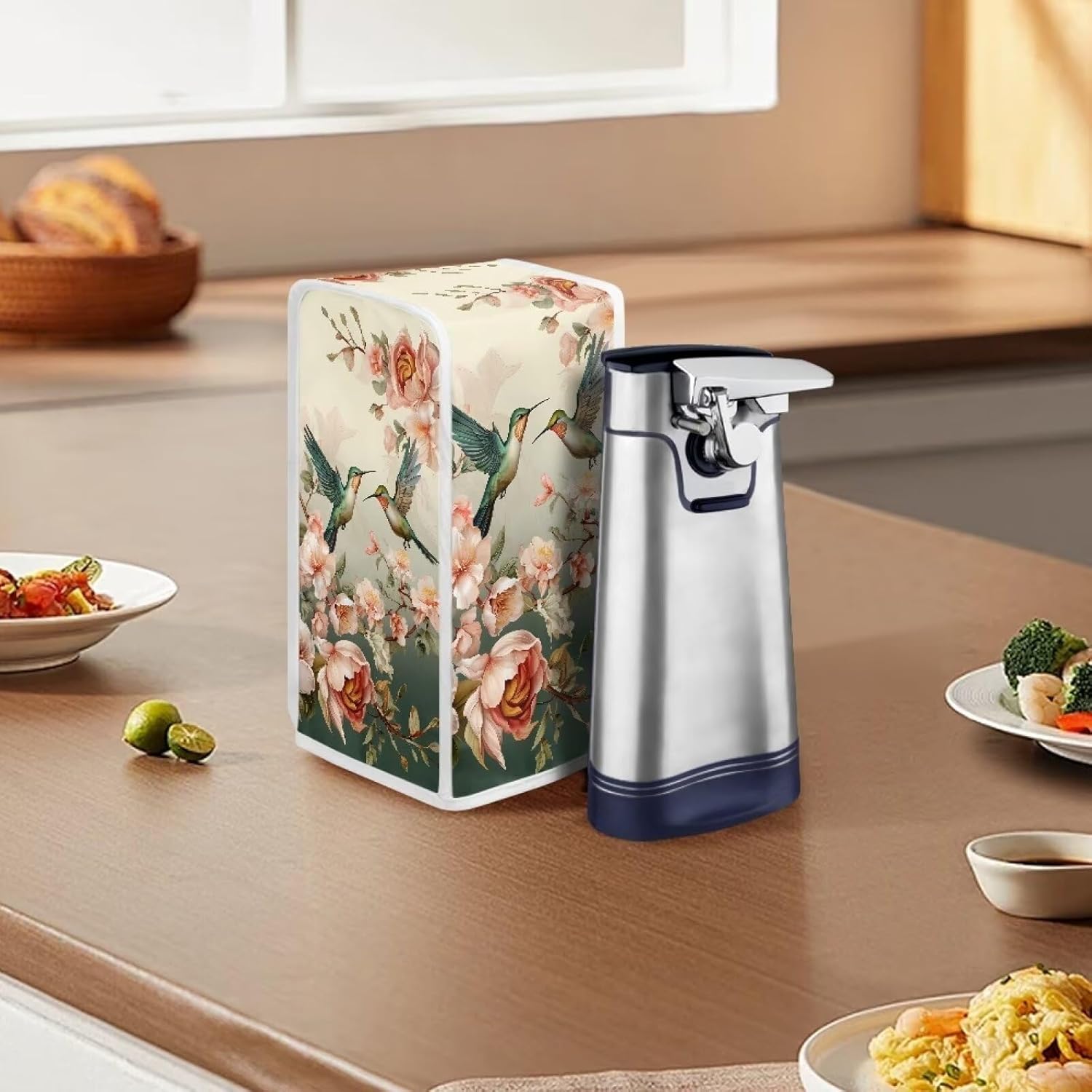 Todiyaddu Floral Hummingbird Can Opener Cover