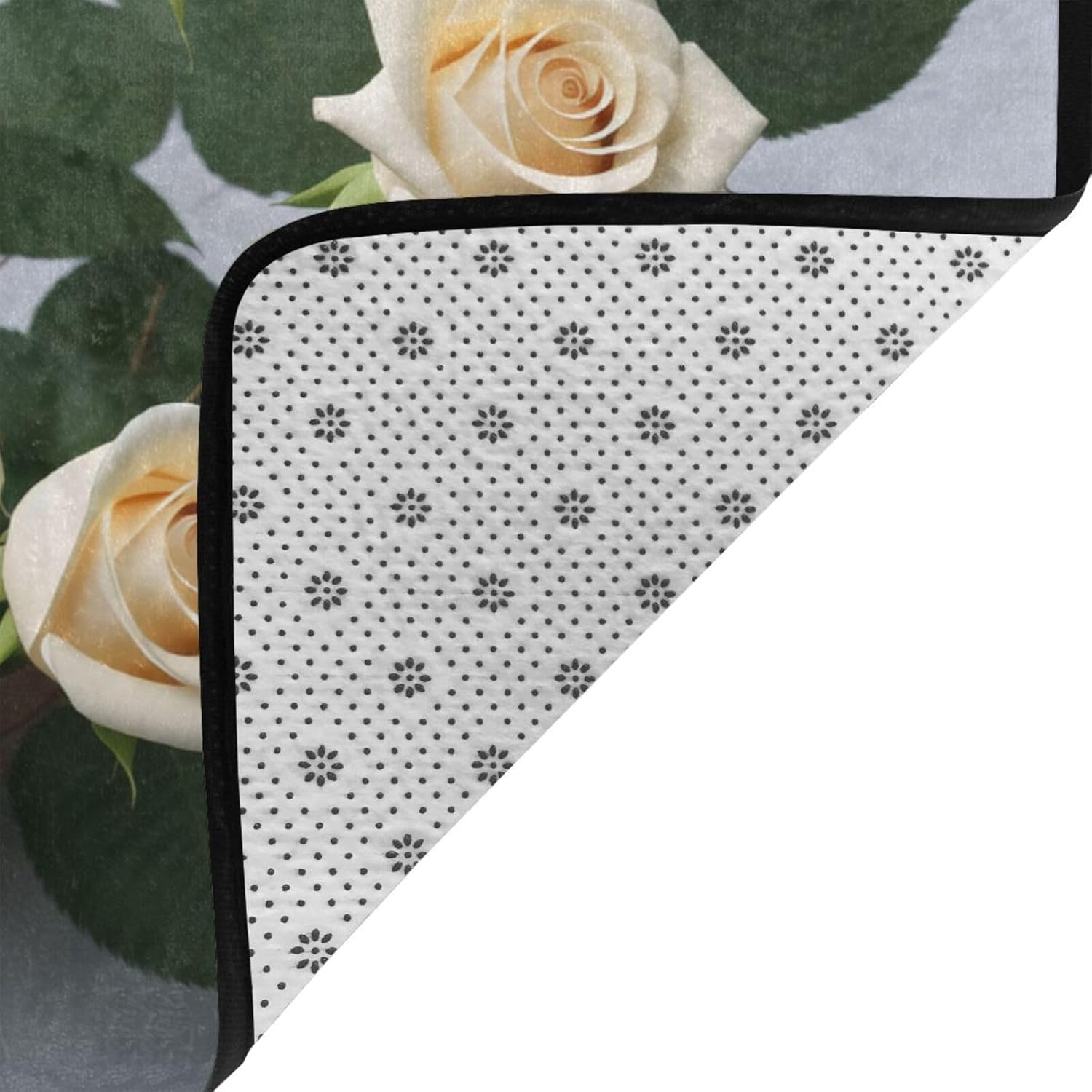 White Flowers Floor Mat