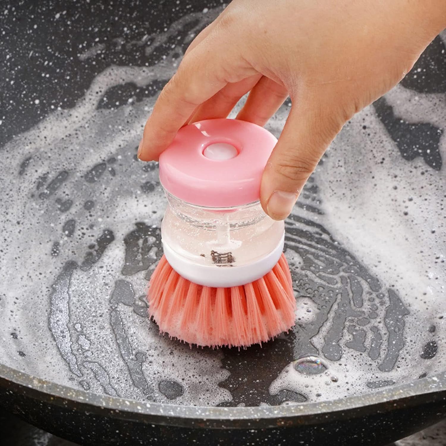 Invoda 3-Piece Soap Dispenser Palm Brushes