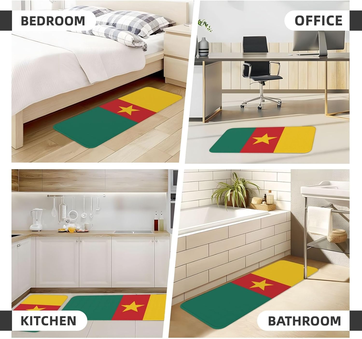 Cameroon Flag Kitchen Mats