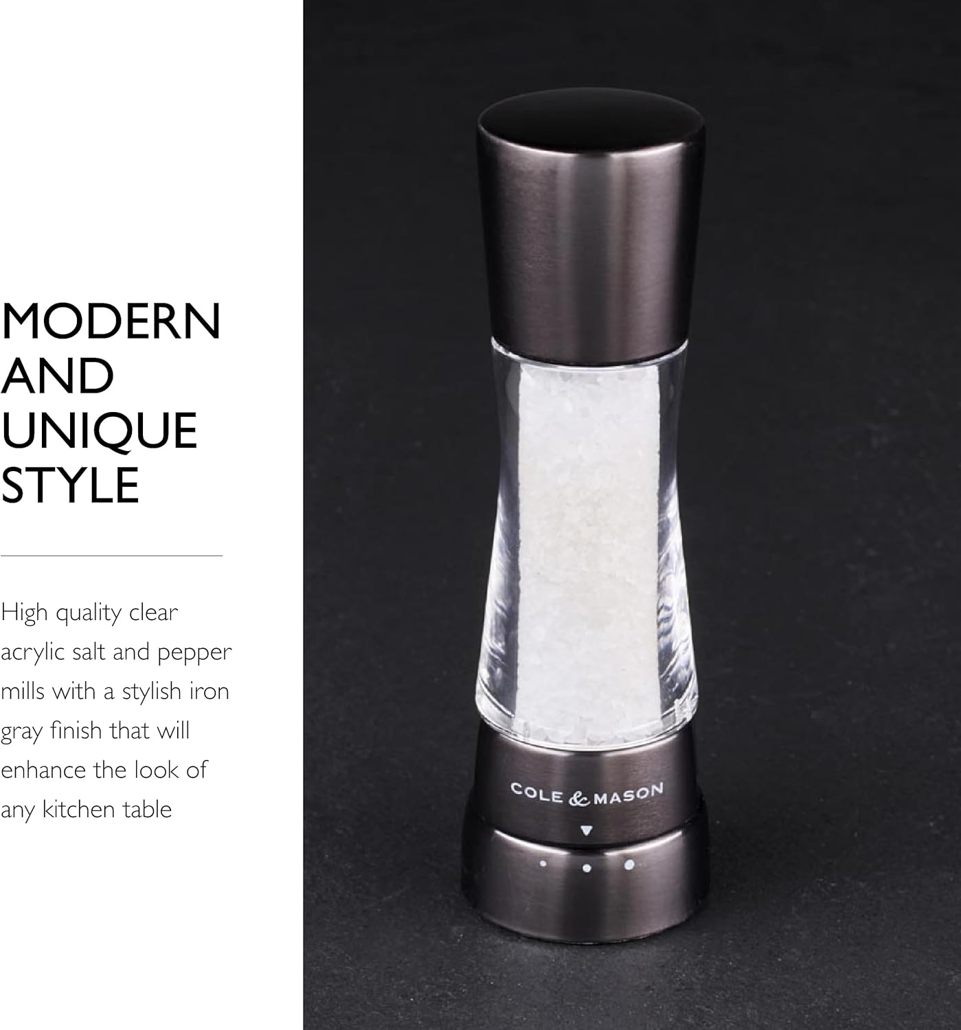 Elegantly Refillable Salt Pepper Mill Set Premium Design for Perfect Grind