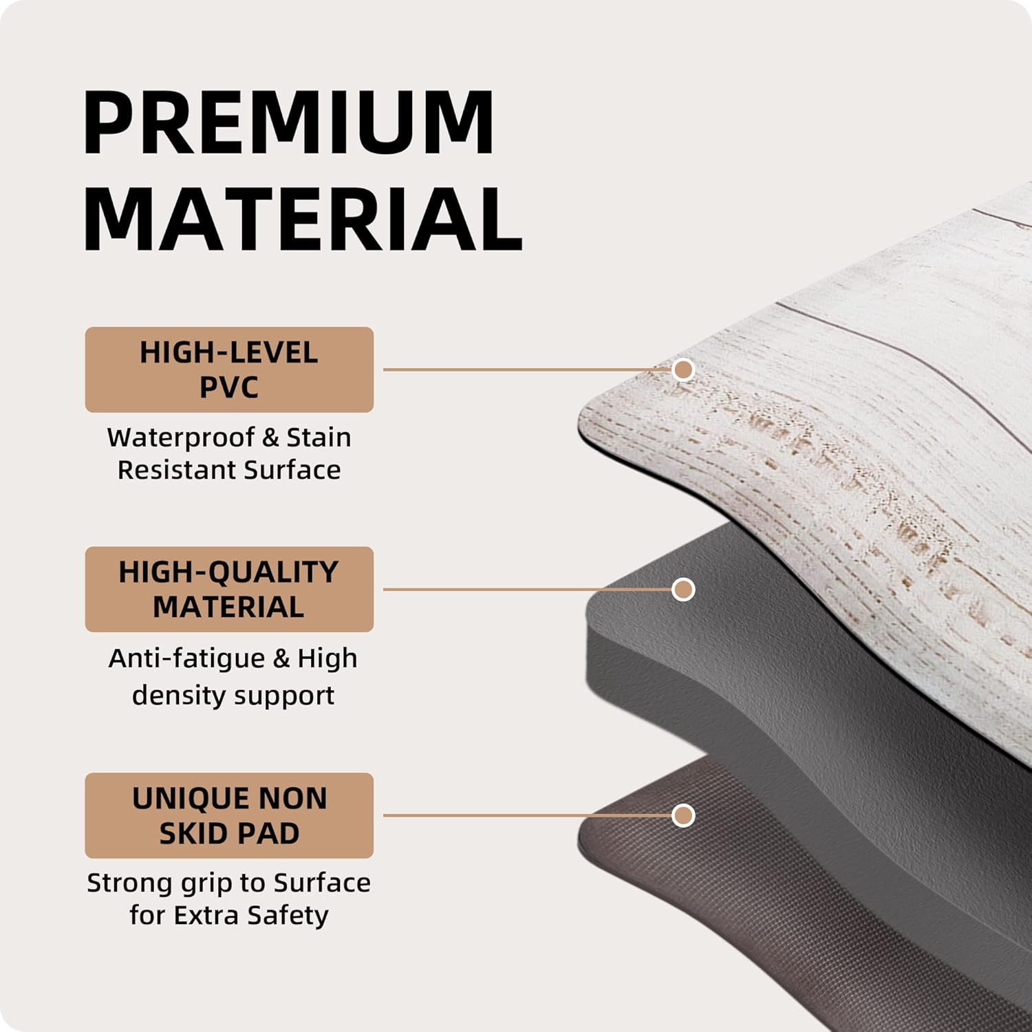 KOKHUB Anti-Fatigue Kitchen Mat Soft Cushioned for Standing Use