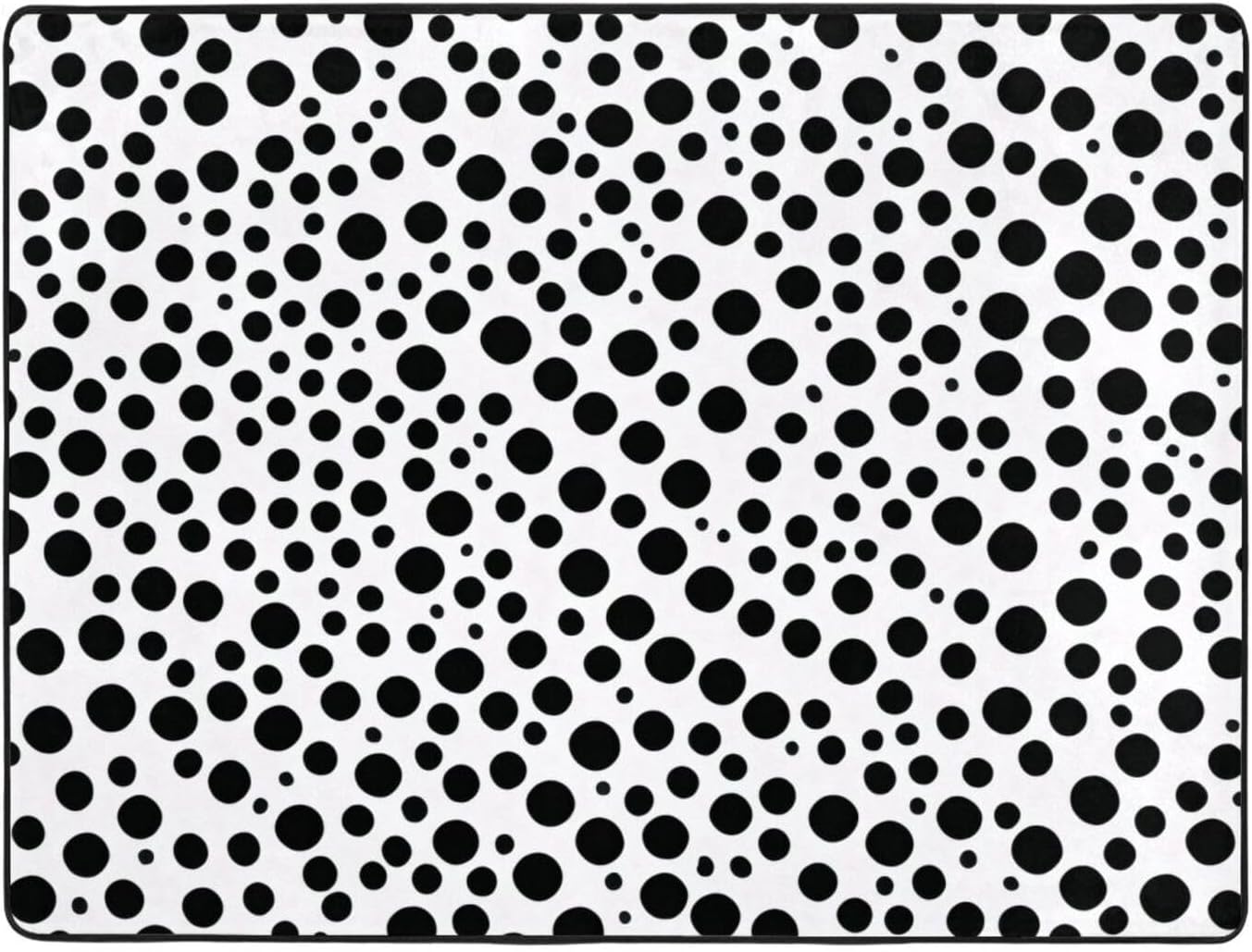 Black White Dots 63x48in Floor Mat