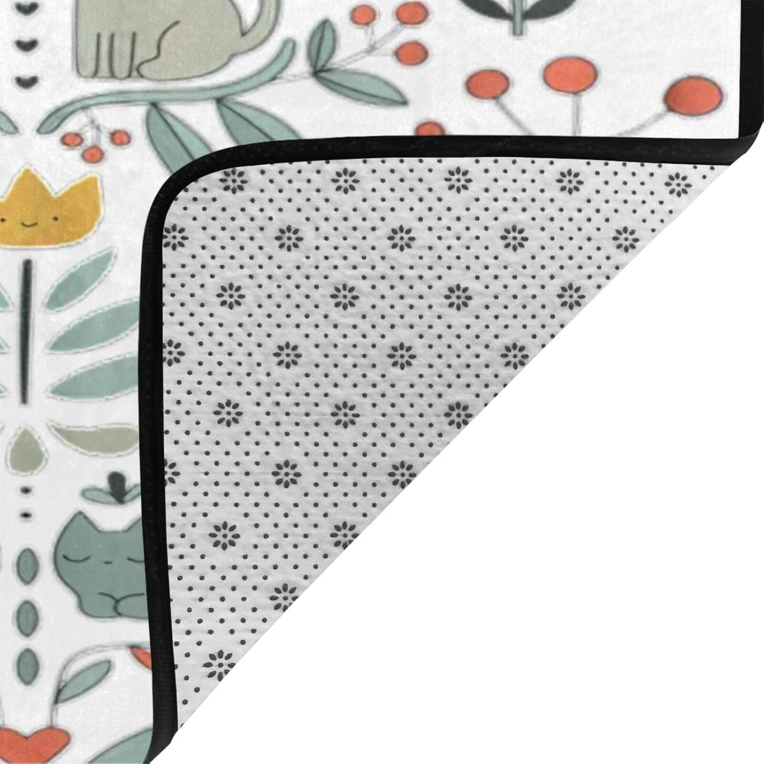 Funny Cats Birds and Flowers Non-Slip Floor Mat