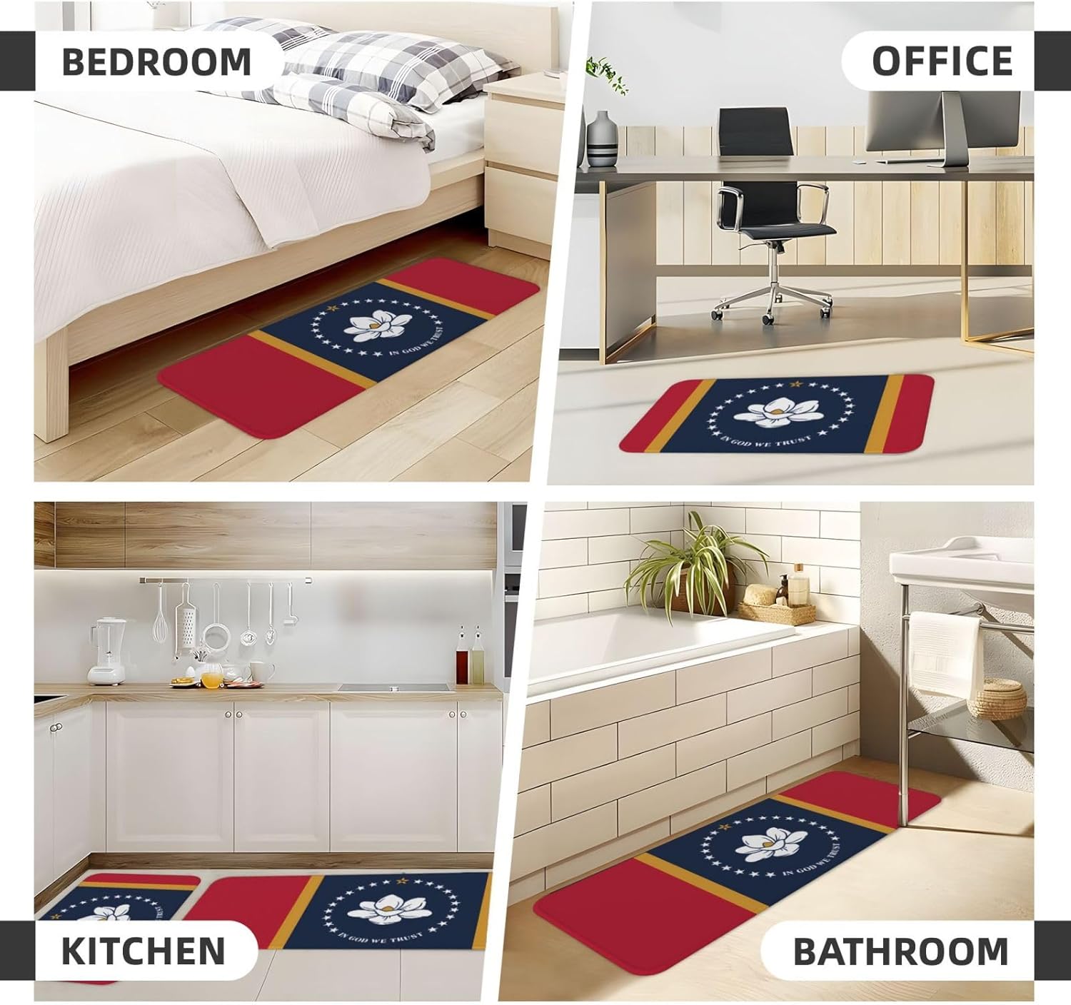 Mississippi State Flag Print Kitchen Mats