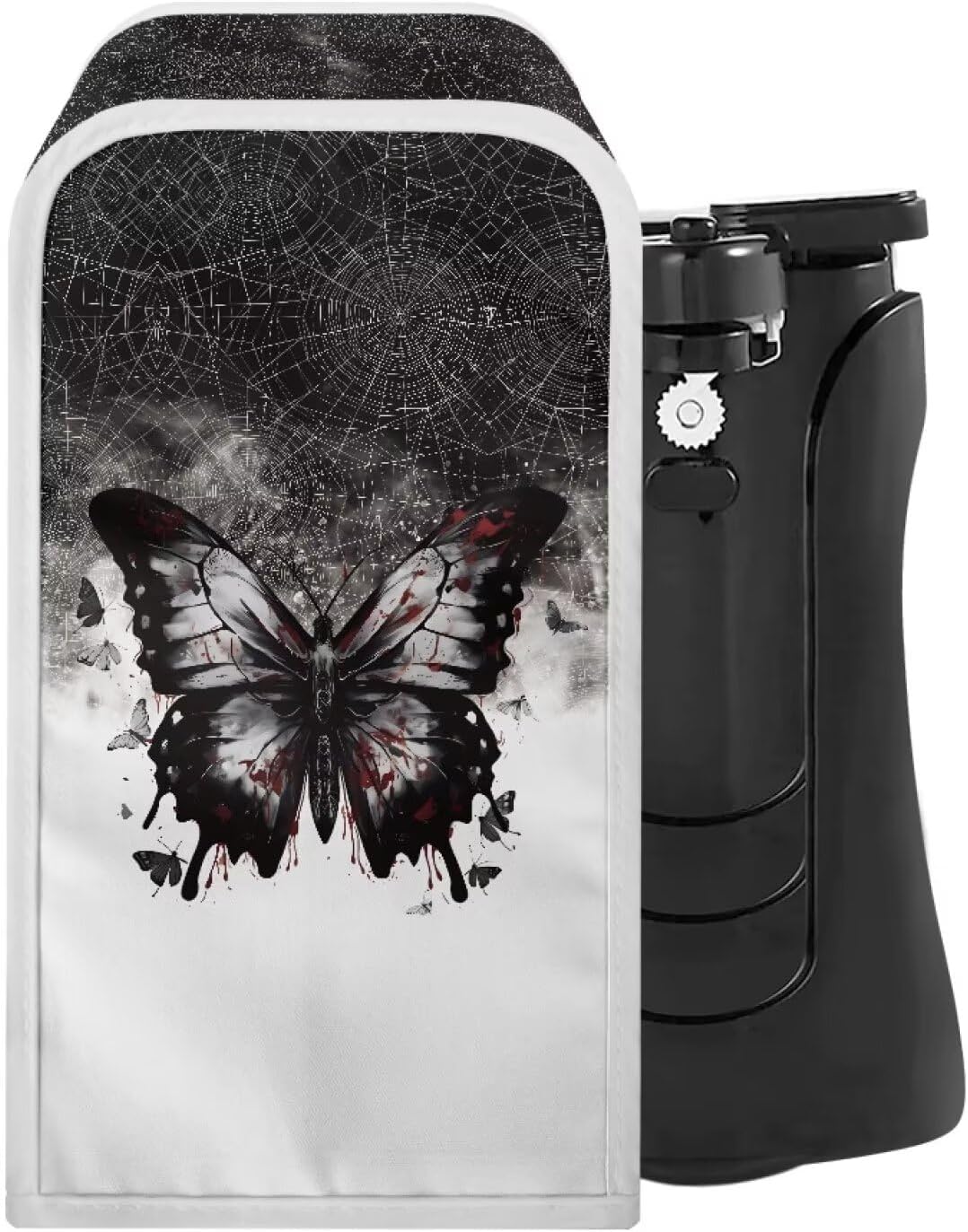 Suhoaziia Black Butterfly Can Opener Organizer Cover Case