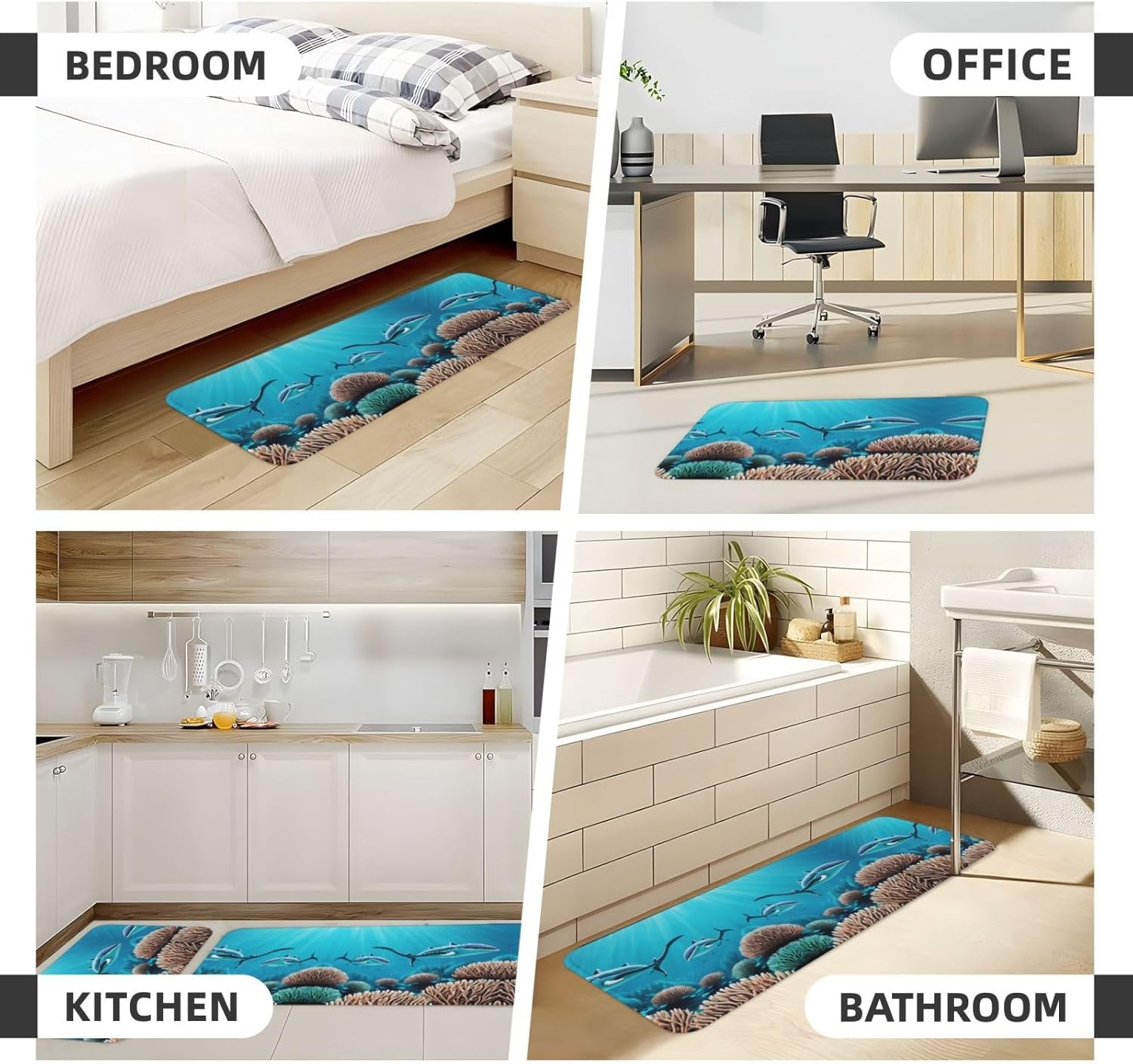 Deep Sea Whales Kitchen Floor Mat
