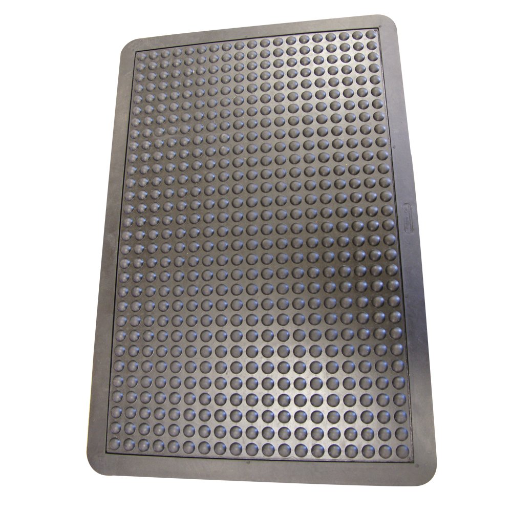 Black 58x2x3 Anti-Fatigue Bubble-Top Floor Mat Eco-Friendly