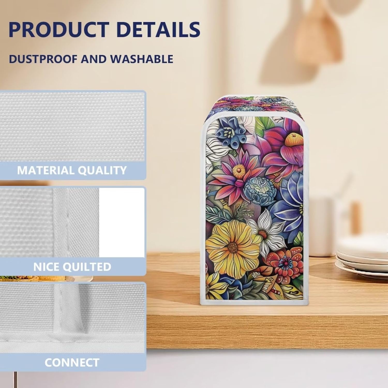 ZUXONGSY Bohemian Flower Can Opener Cover Durable Stylish Electric Can Opener Dust Cover