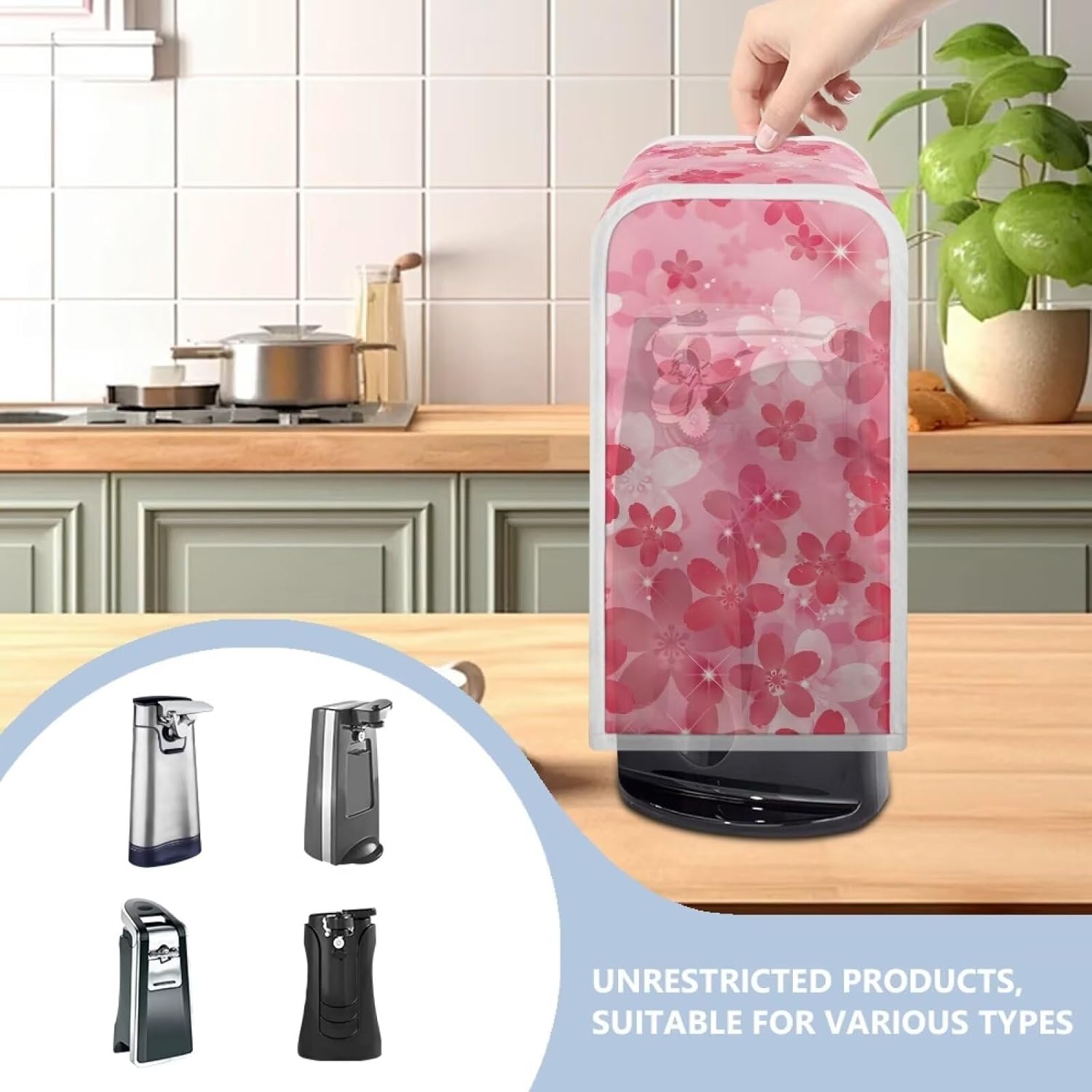 Kathyboom Cherry Blossom Can Opener Dust Cover Protects from Dirt and Scratches