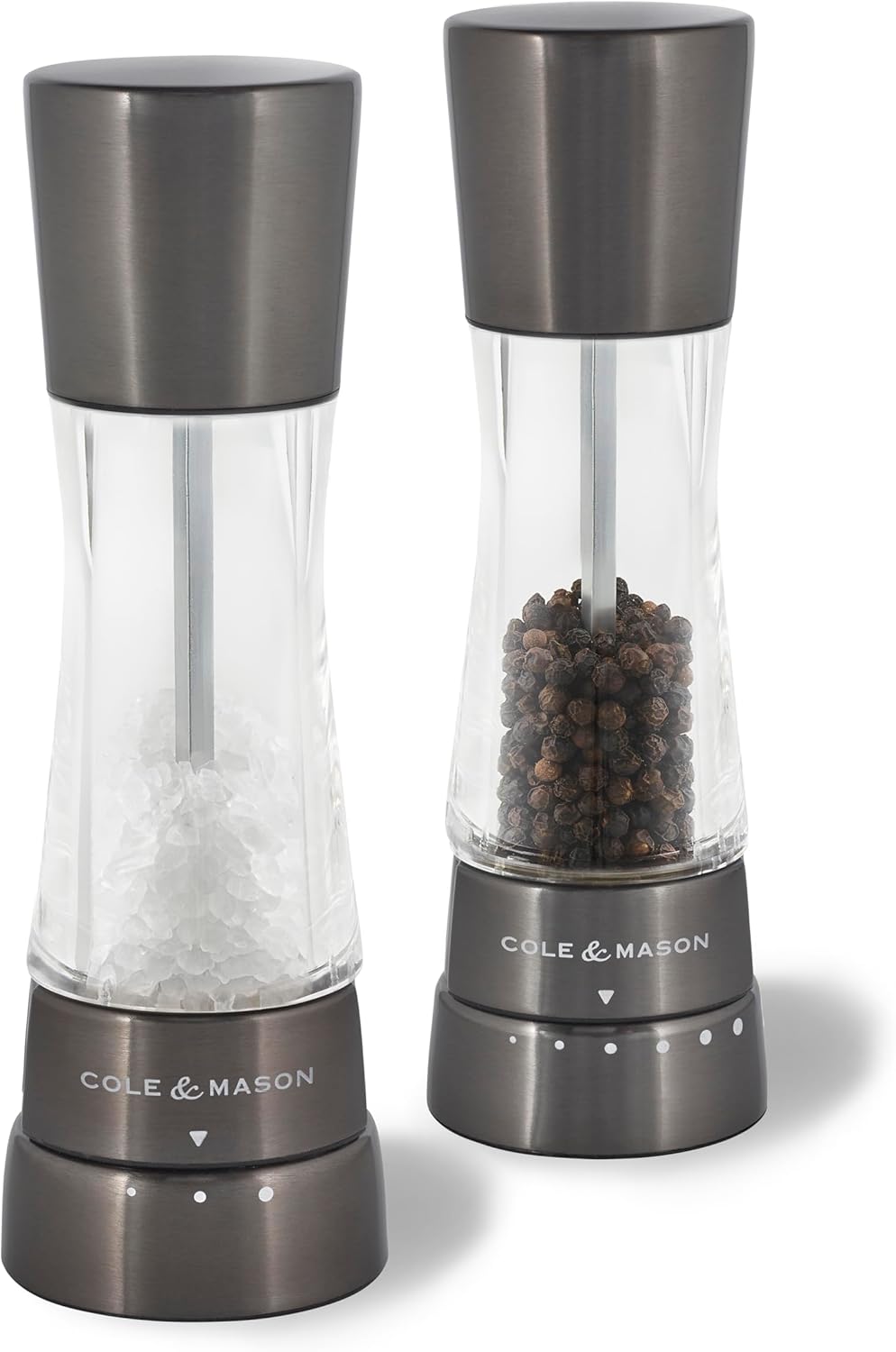 Elegantly Refillable Salt Pepper Mill Set Premium Design for Perfect Grind