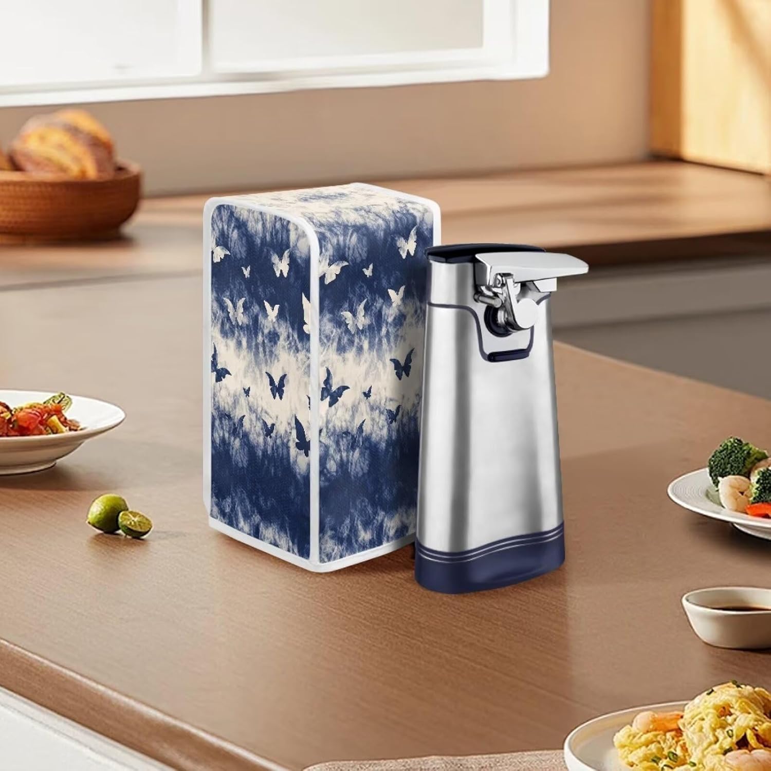 SUHOaziA Tie Dye Butterfly Electric Can Opener Dust Cover
