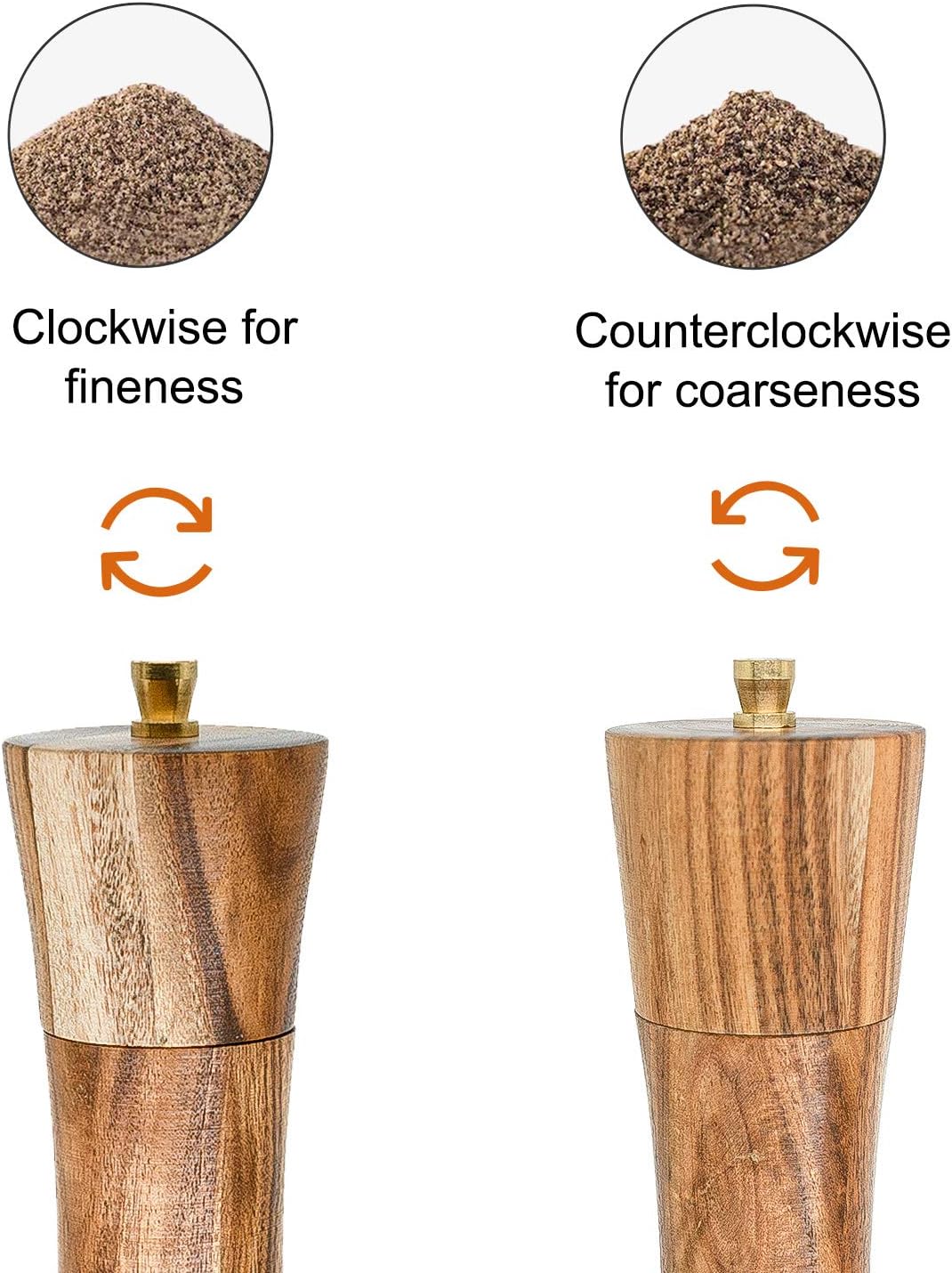 Elegant Acacia Wooden Pepper Grinder Salt Mill