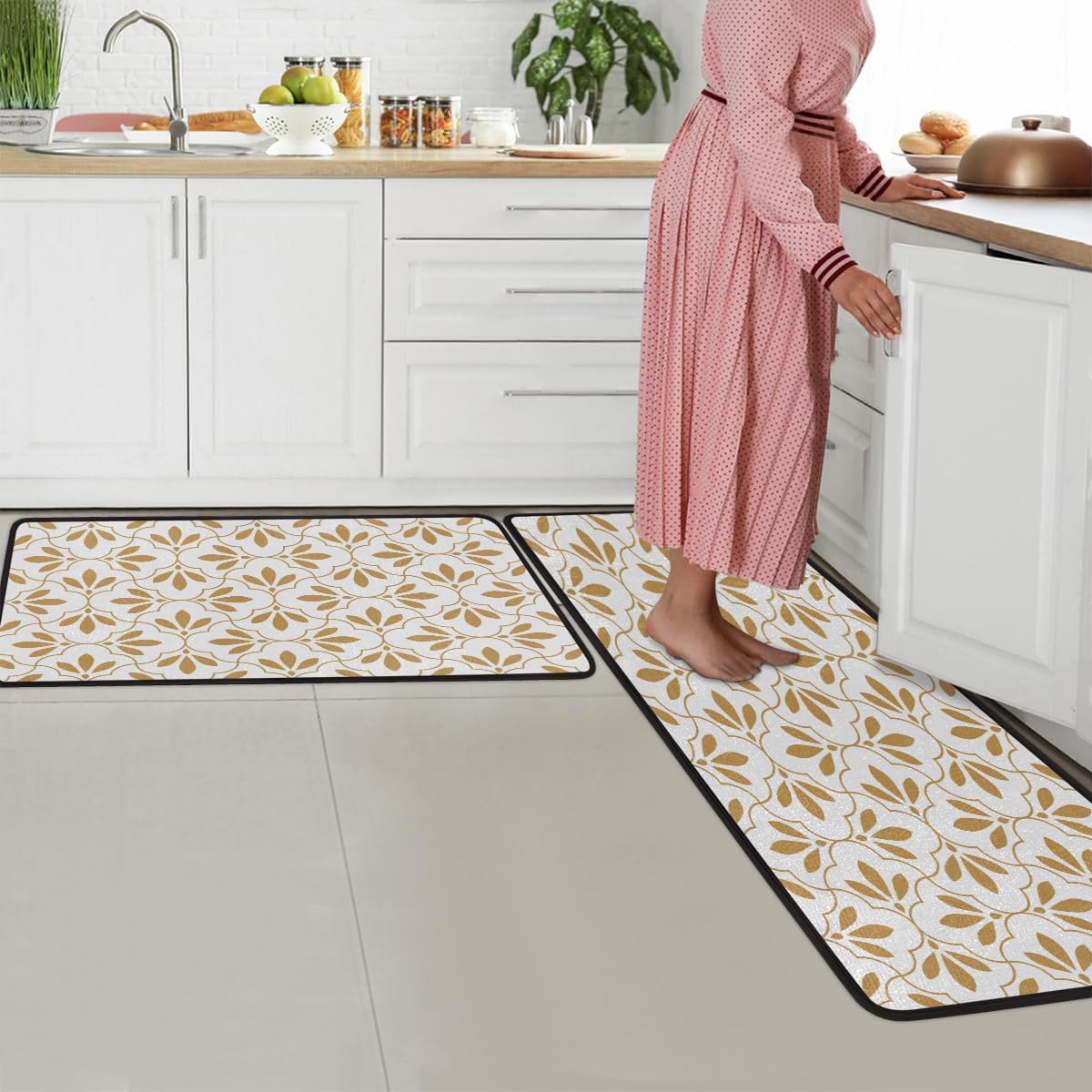 DUCANLL 2-Piece Anti-Fatigue Kitchen Mat Set