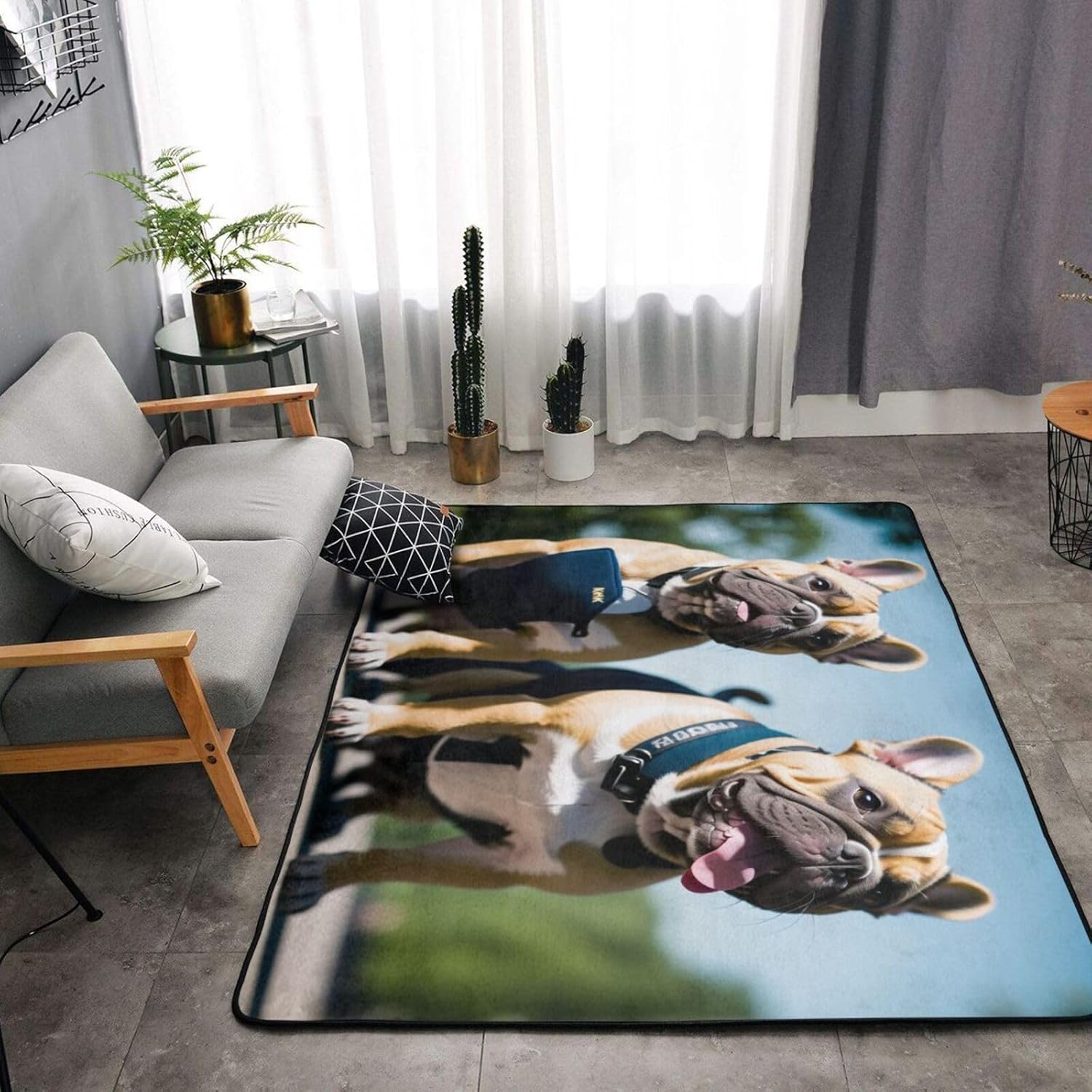 French Bulldog Meow Meow French Bulldog French Bulldog Flannel Floor Mat