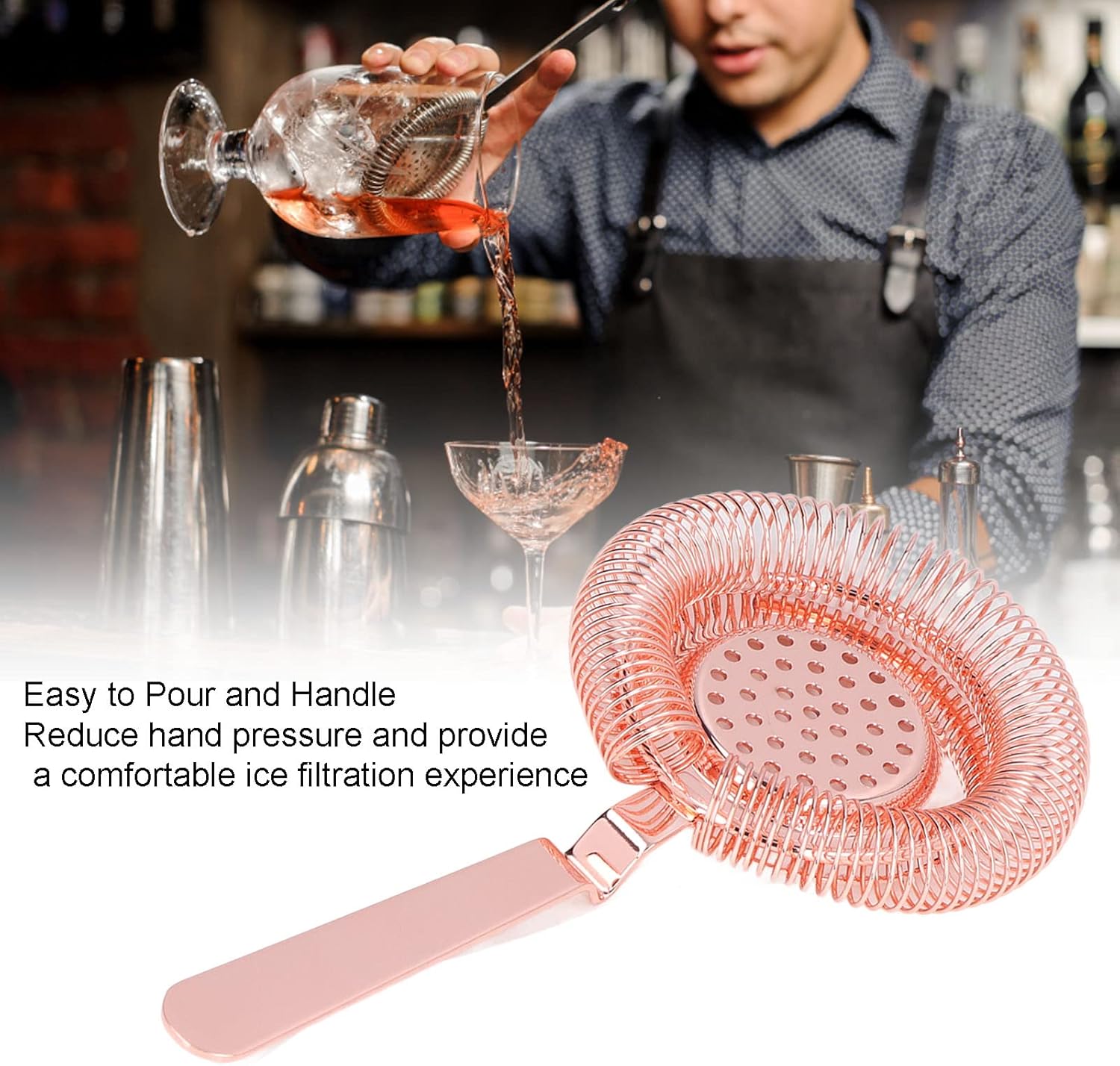 GRCFUMO Professional Cocktail Bar Strainer Stainless Steel Mixing Tool