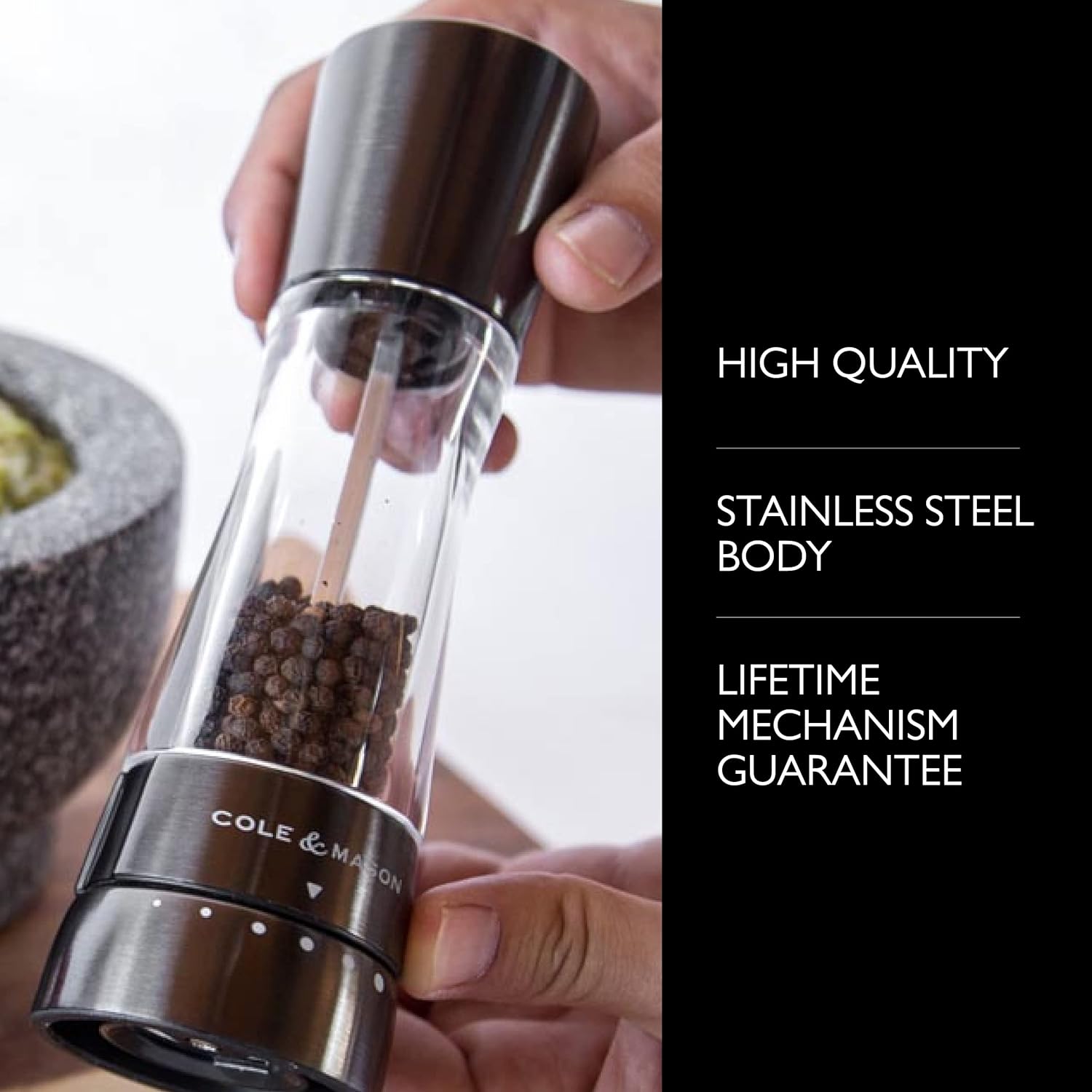 Elegantly Refillable Salt Pepper Mill Set Premium Design for Perfect Grind