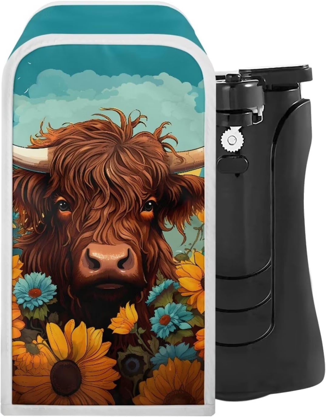 ZOUTAIRONG Sunflower Cattle Electric Can Opener with Waterproof Dust Cover