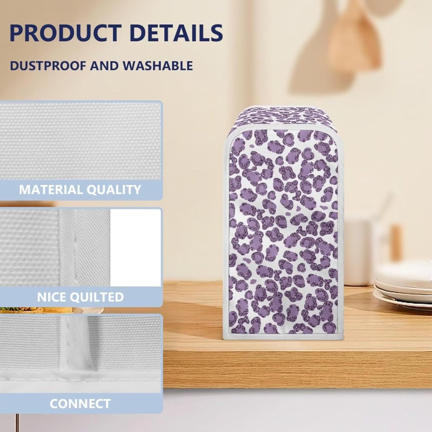 Purple Leopard Electric Can Opener Dust Cover