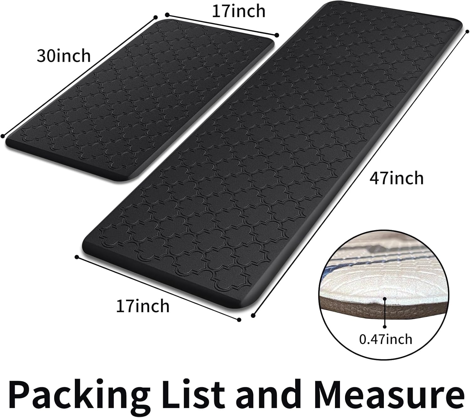 Luxury Anti-Fatigue Kitchen Mat Set