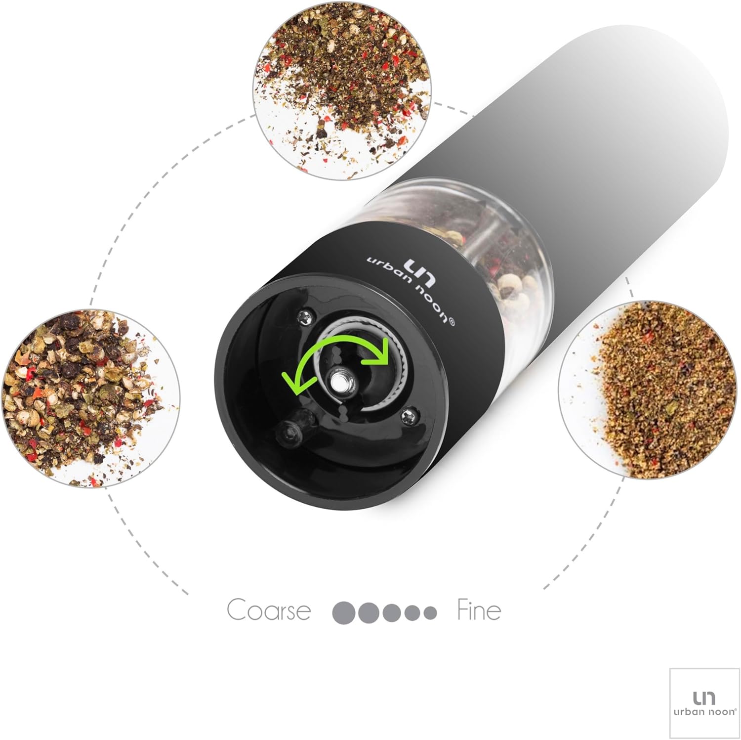 Elegant Electric Salt Pepper Grinder 2-Piece Set