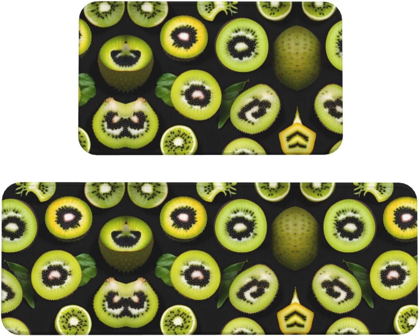 Experience the perfect kitchen floor with JxWCher Green Kiwi Print Rugs