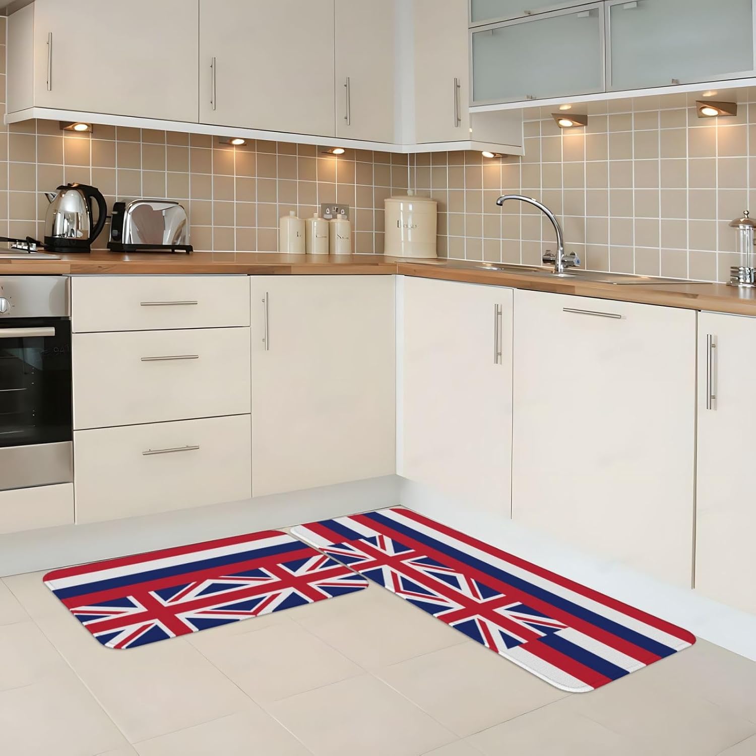 Hawaii Flag Kitchen Mat Set