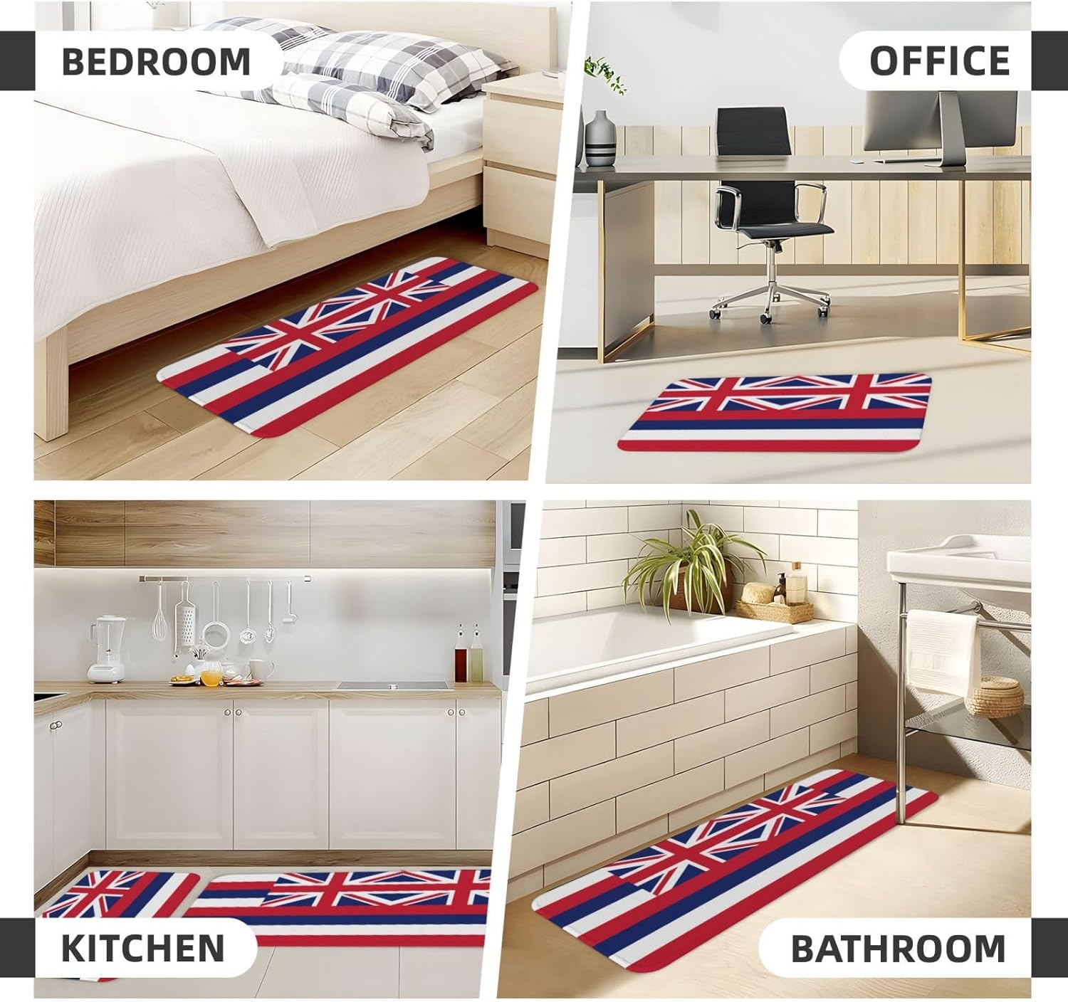 Hawaii Flag Kitchen Mat Set