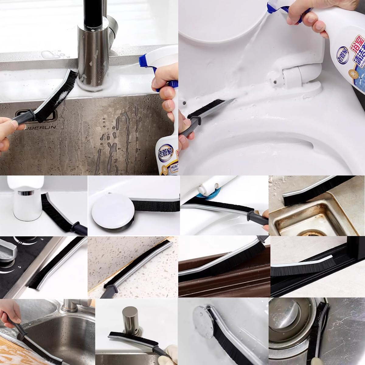 11-Piece RONYOUNG Crevice Cleaning Brush Set Durable for Deep Cleaning Home