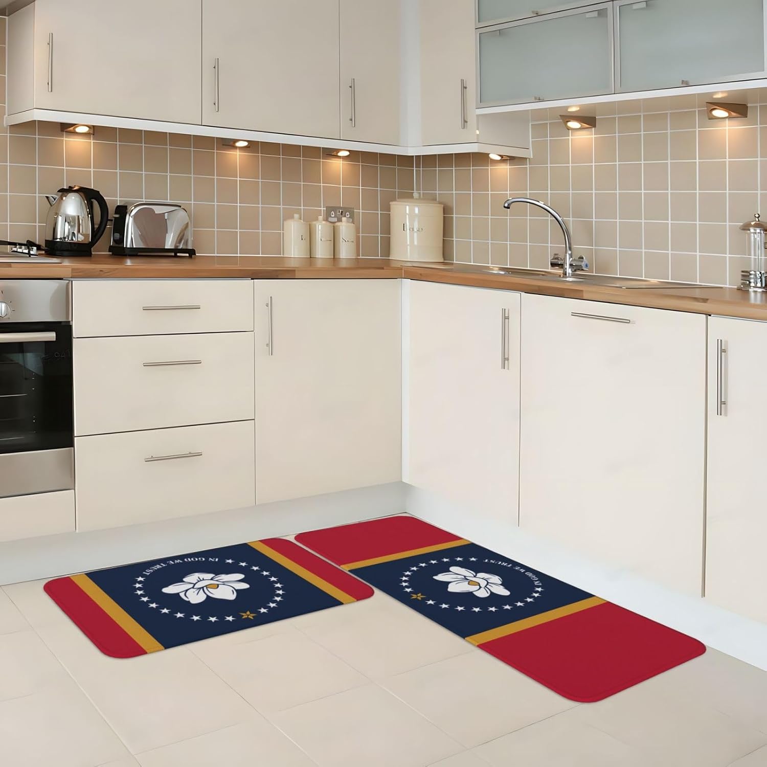 Mississippi State Flag Print Kitchen Mats