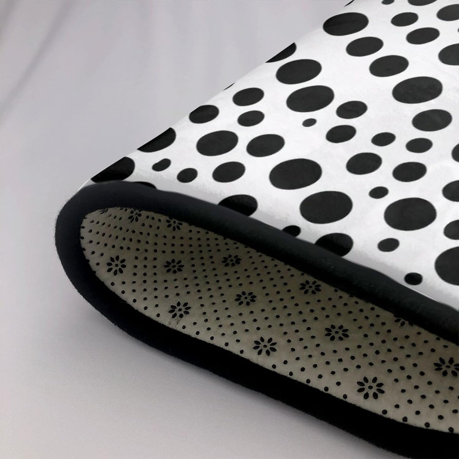 Black White Dots 63x48in Floor Mat