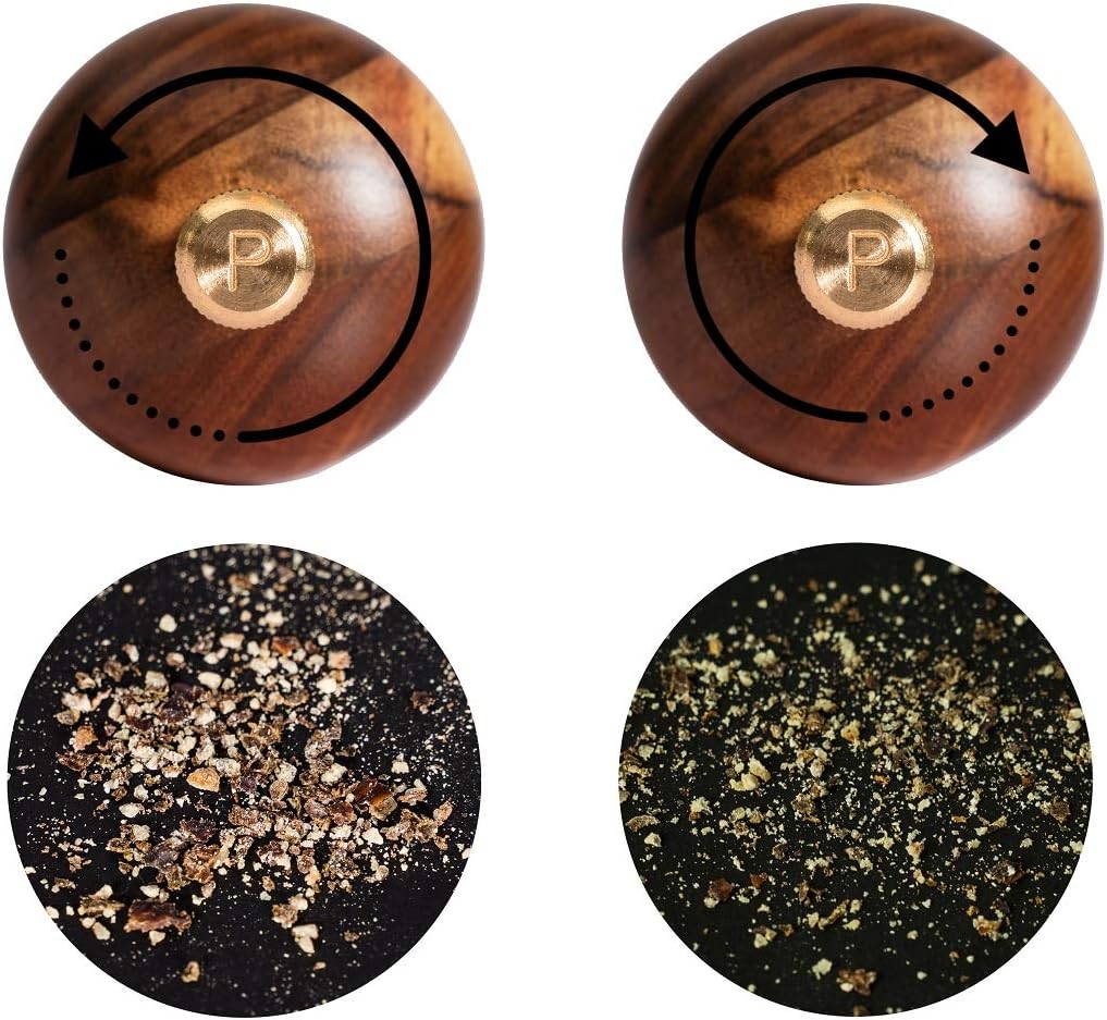 Premium Salt Pepper Mill Set with Adjustments DeroTeno Home Kitchen accent