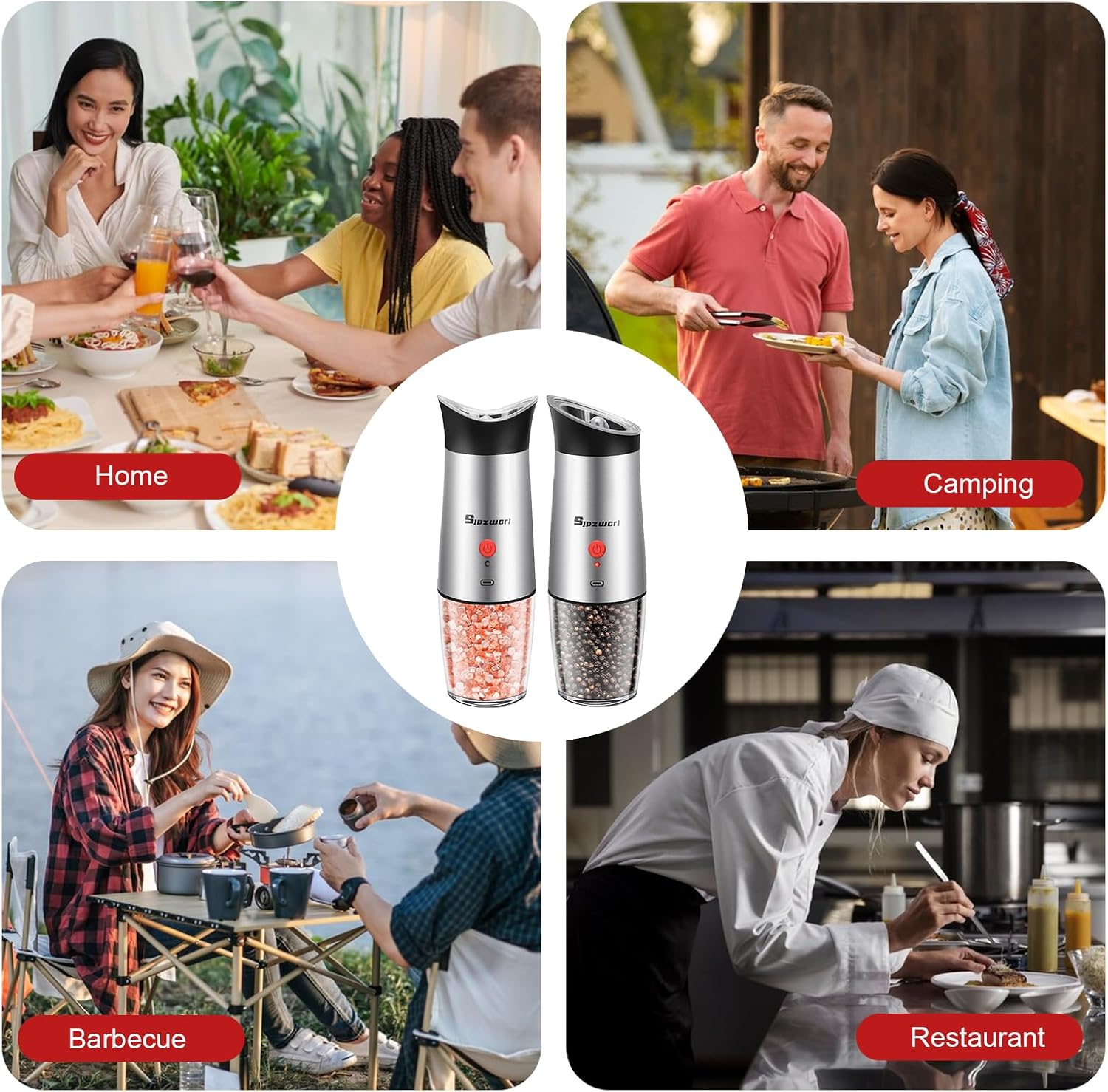 Manual Electric Salt Pepper Grinder Set