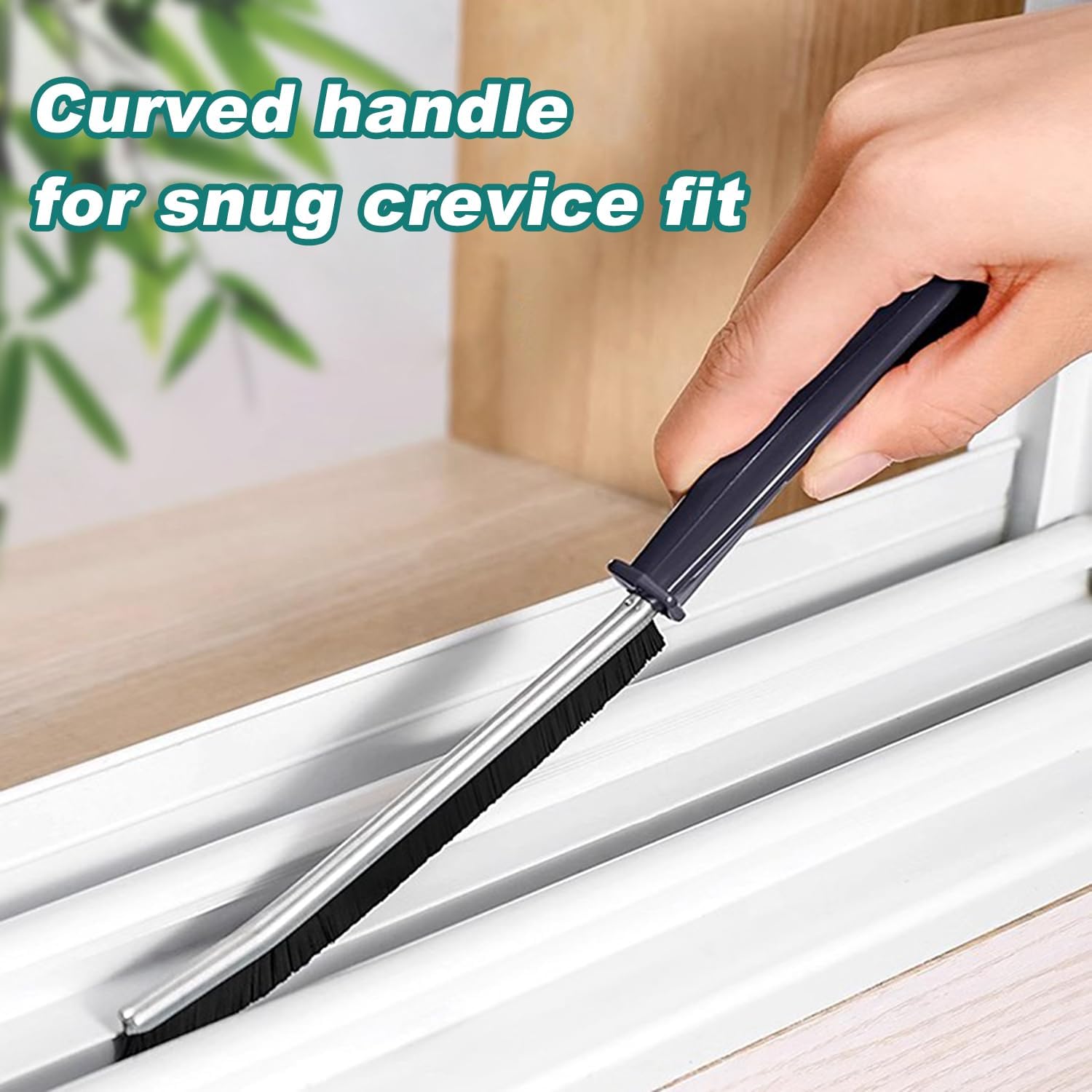 3-Piece Black Polypropylene Crevice Cleaning Brush Set