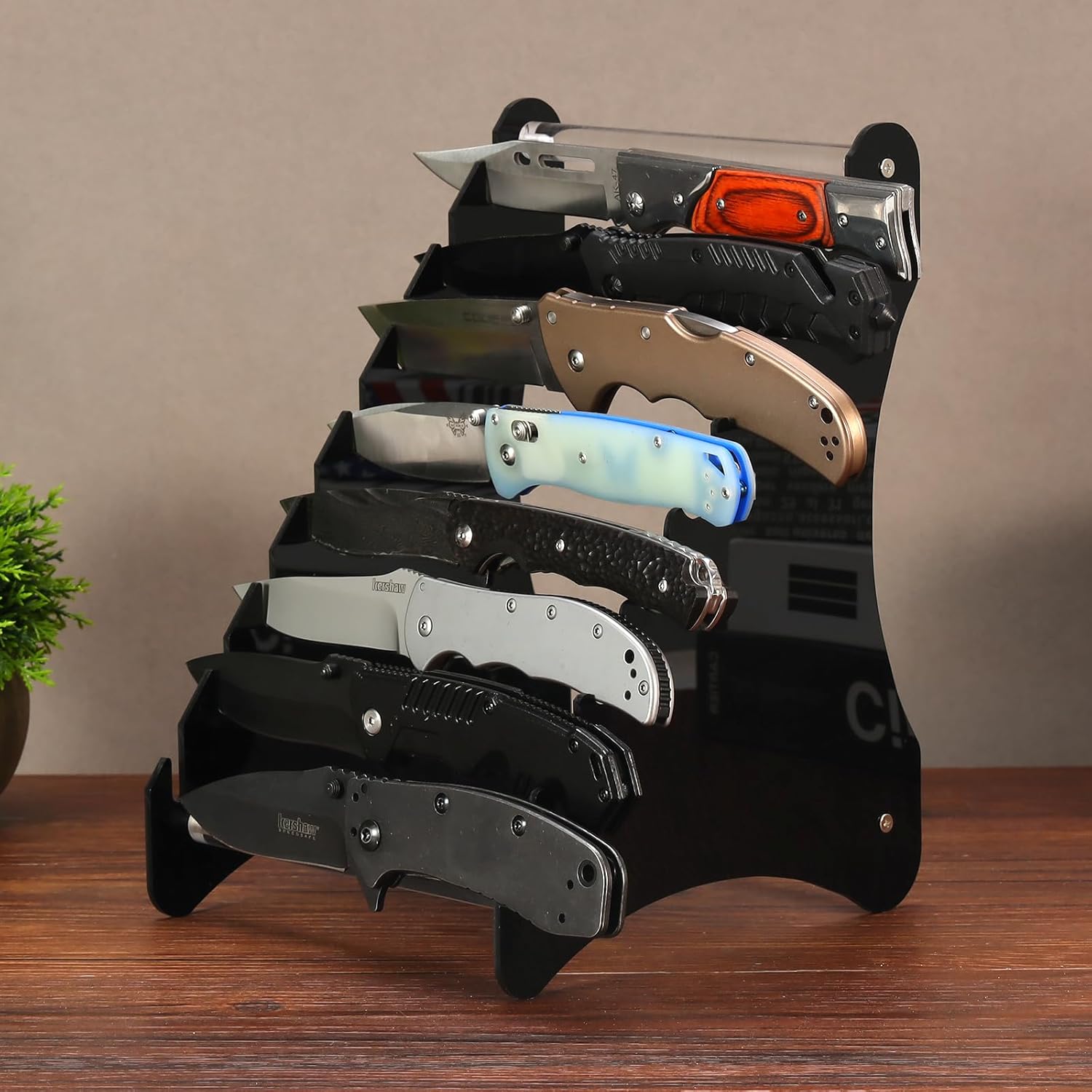 Biobasedon Folding Knife Display Stand Holds 8 Knives Durable and Compact