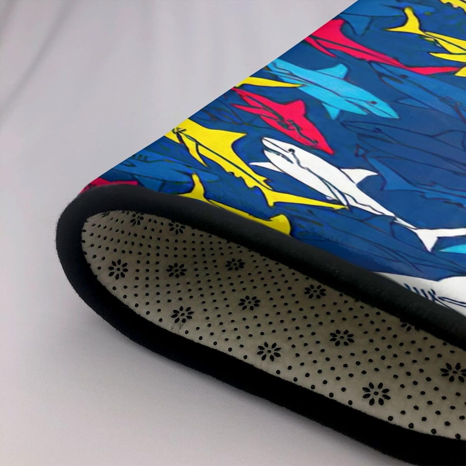 Breaux Shark Print Non-Slip Floor Mat 8058in