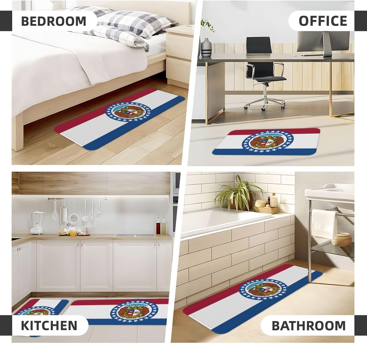 Missouri State Flag Kitchen Rugs 2-Pack
