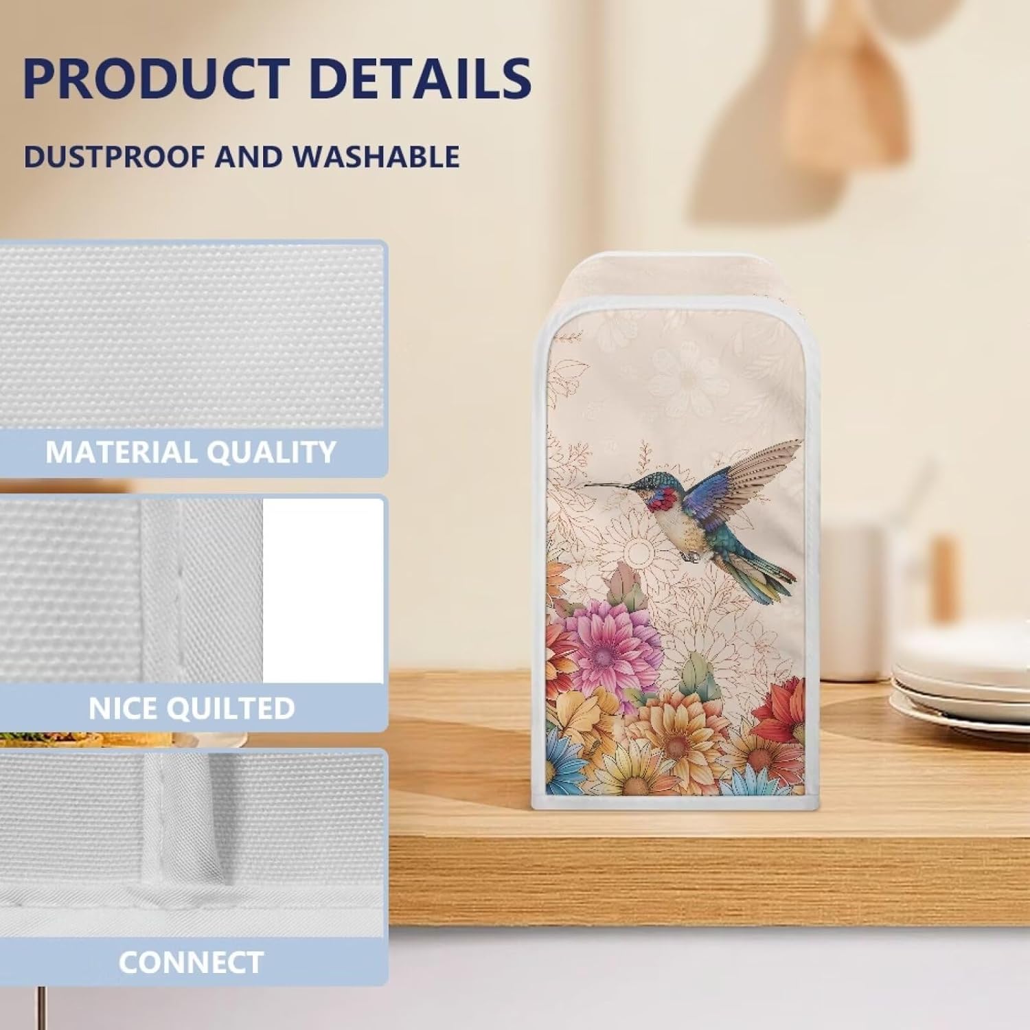 Travel-Friendly Floral Can Opener Cover 10x57x525inch Wire-Free Stain Resistant Design