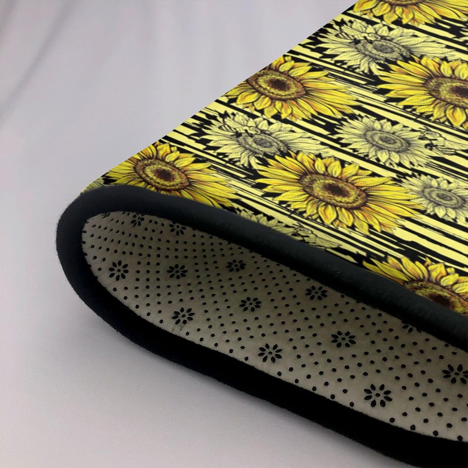 Breaux Bees Sunflowe Print Non-Slip Floor Mat