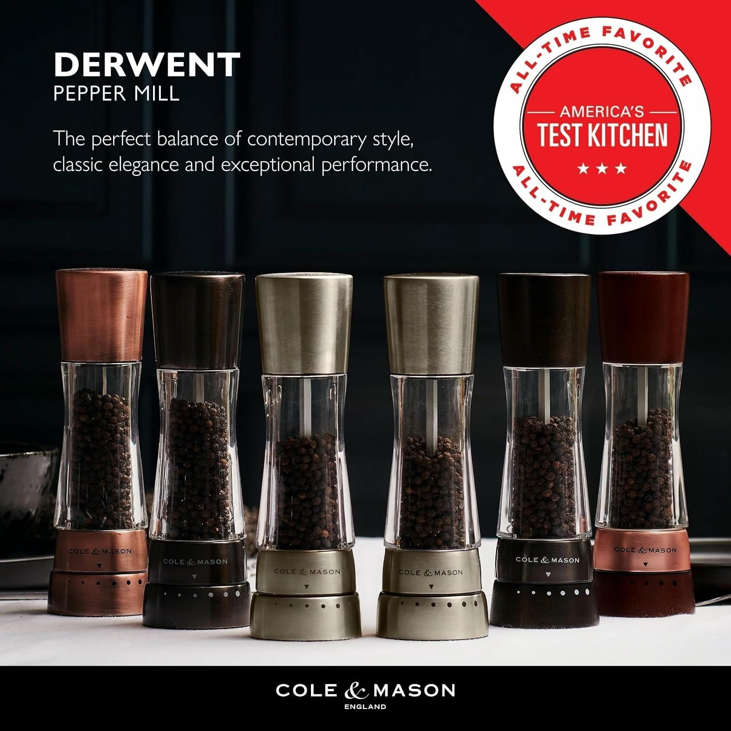 Elegantly Refillable Salt Pepper Mill Set Premium Design for Perfect Grind