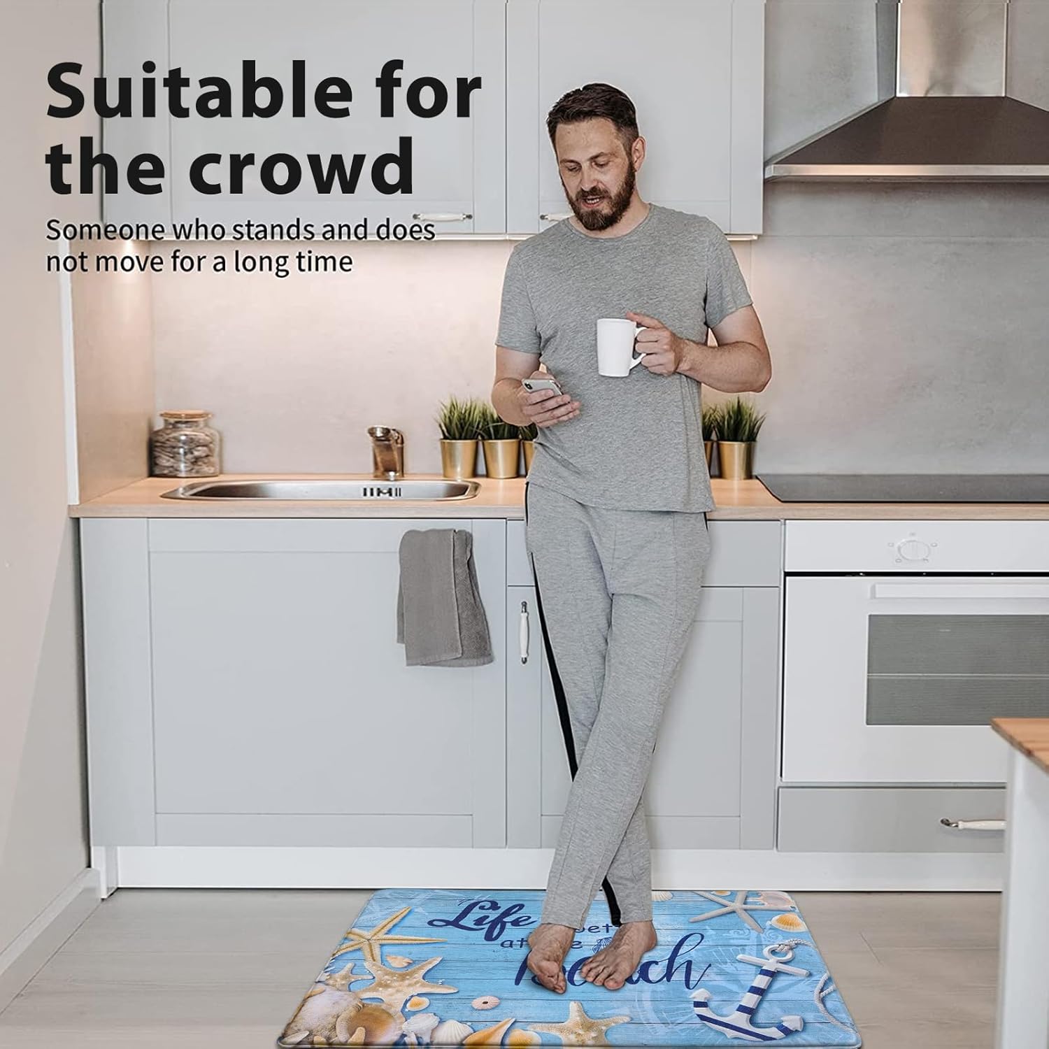 Perfect Coastal Comfort Mat for Kitchen Standing