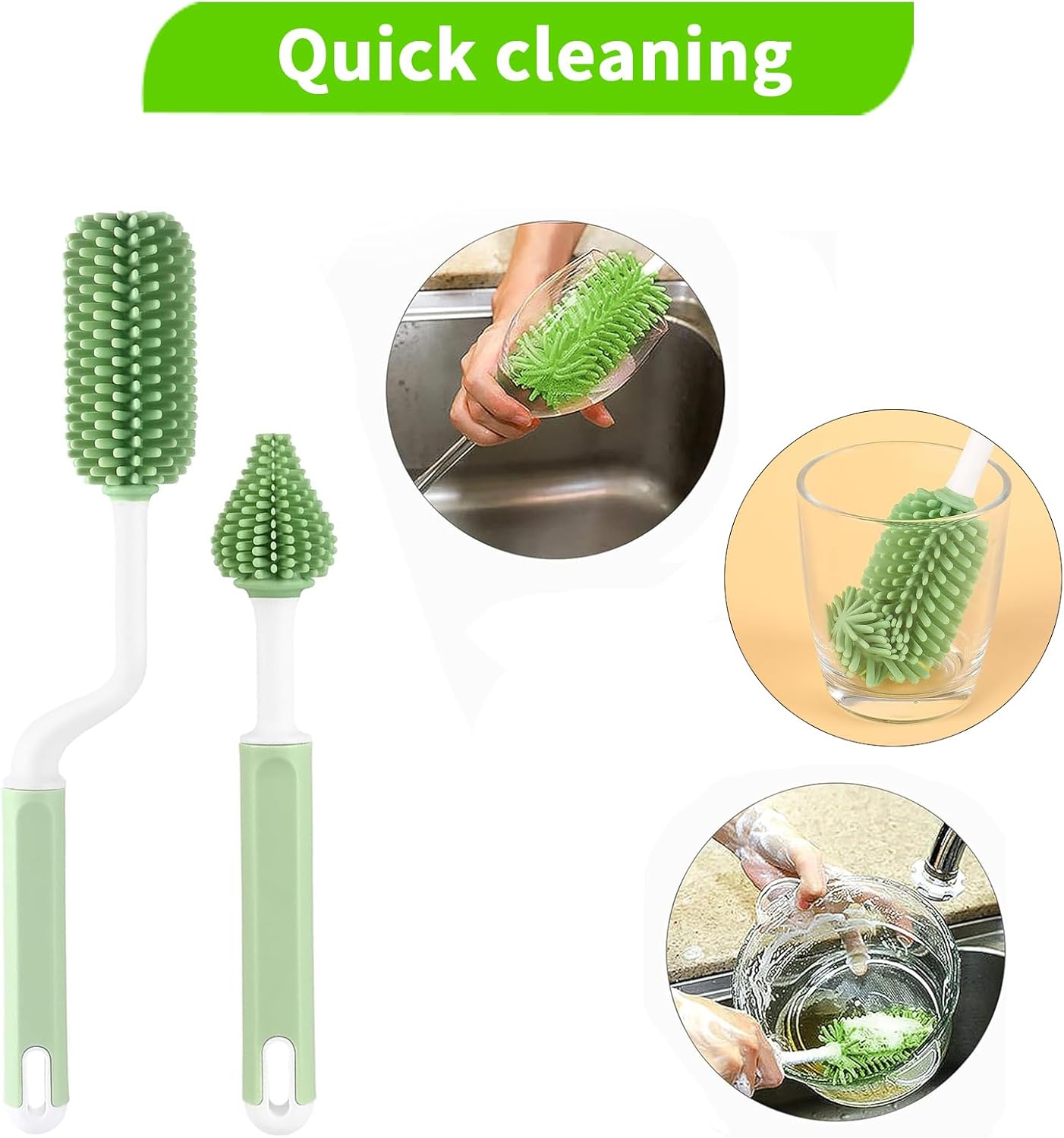 Silicone Bottle Brush Set for Easy Cleaning