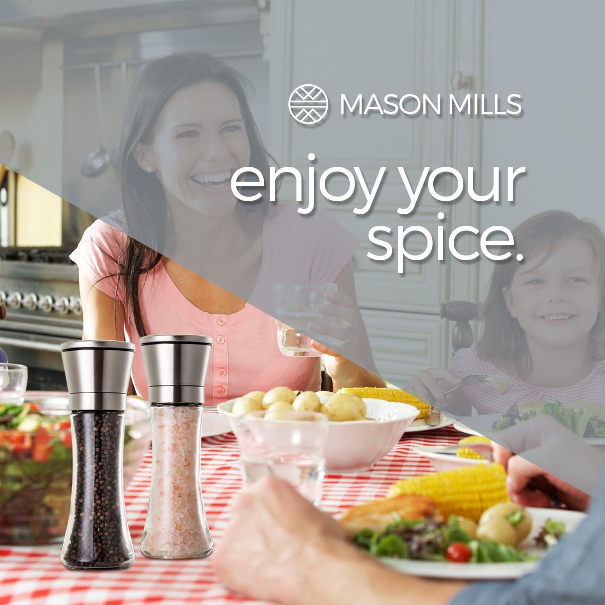 Mason Mills Stainless Steel Salt Pepper grinder Set