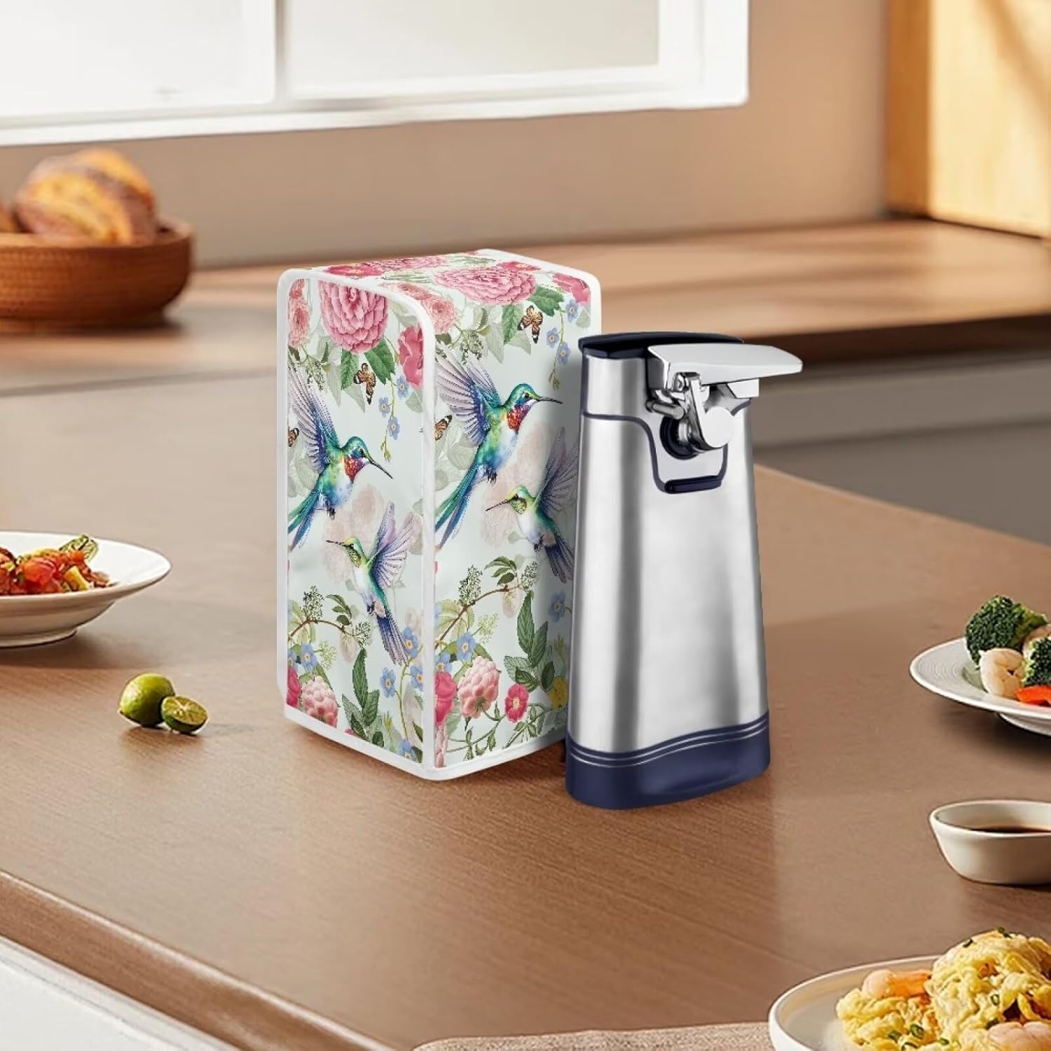 Floral Hummingbird Electric Can Opener Cover White Kitchen inadvertently perfect
