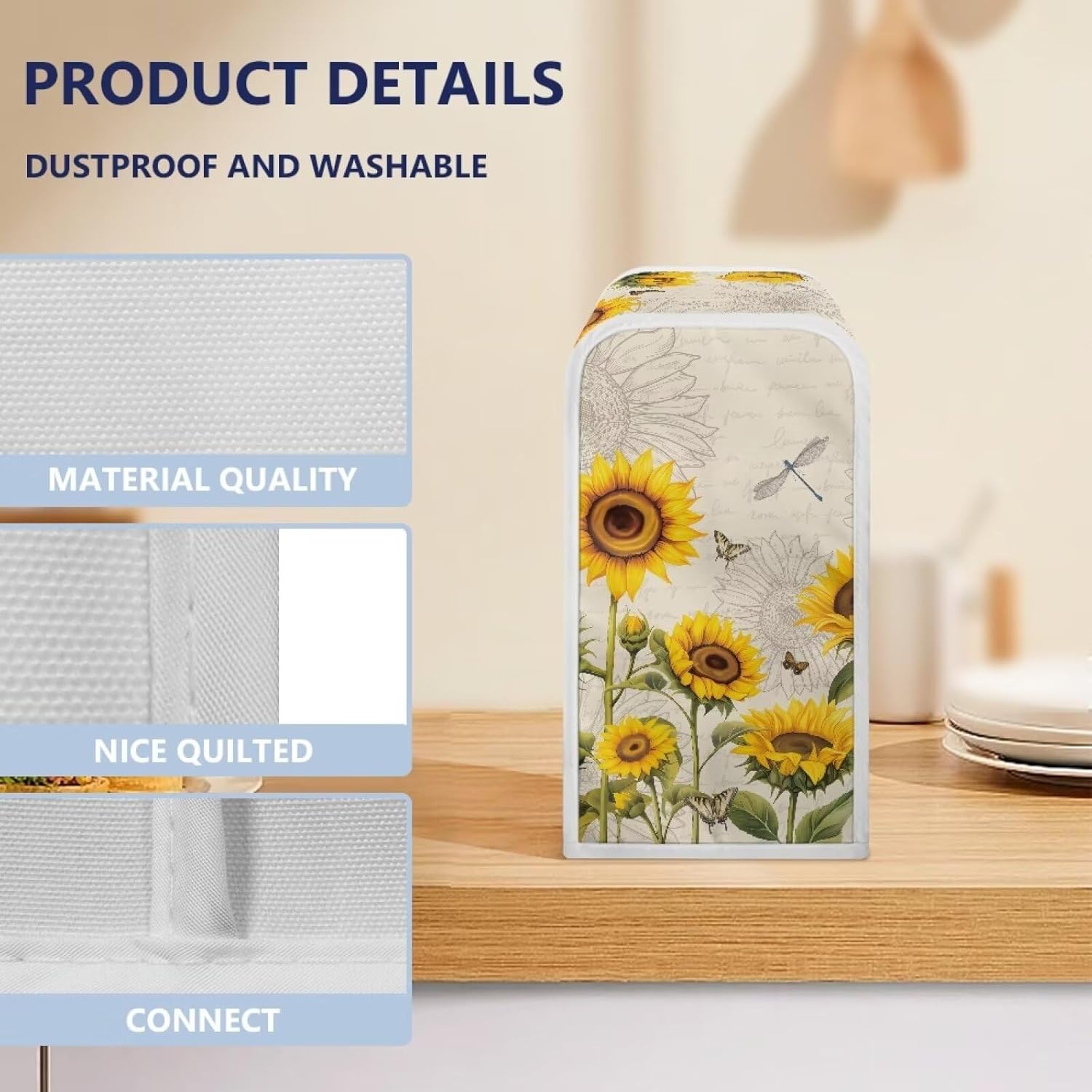 Dragonfly Sunflower Can Opener Protect Cover Kitchen Decor